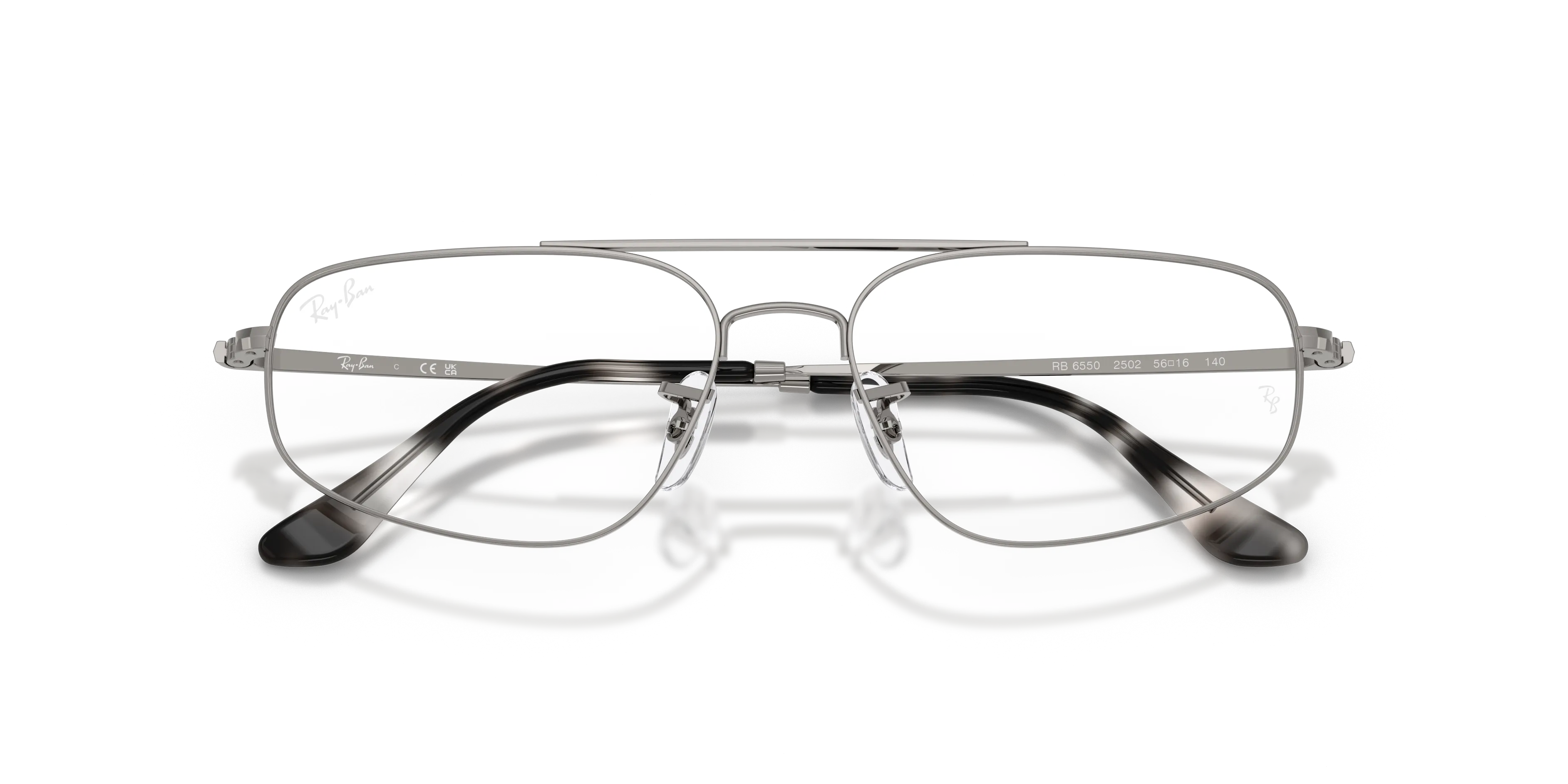 Ray - Ban RX6550 2502 Montature da vista Metallo Grigio Trasparente Geometrica Normale - immagine 2