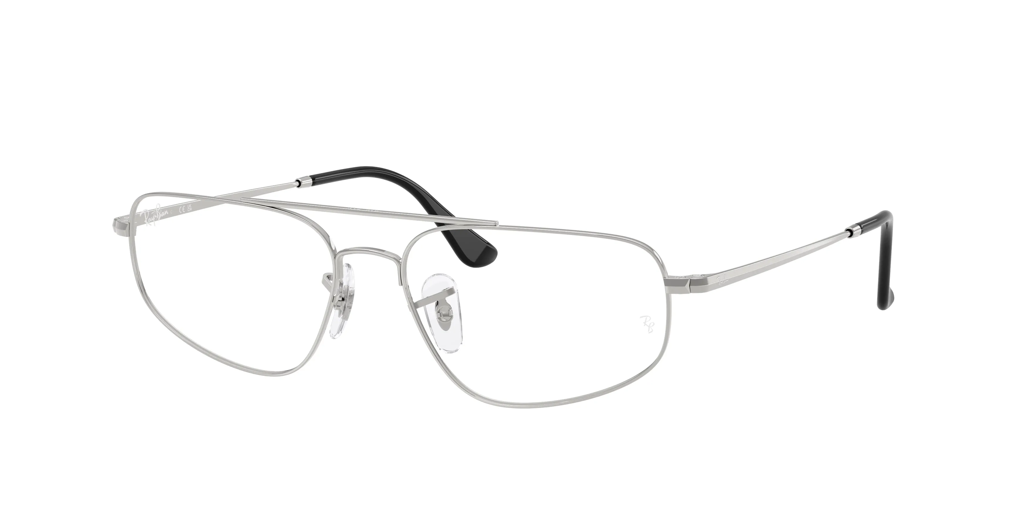 Ray - Ban RX6550 2501 Montature da vista Metallo Argento Trasparente Geometrica Normale - immagine 1