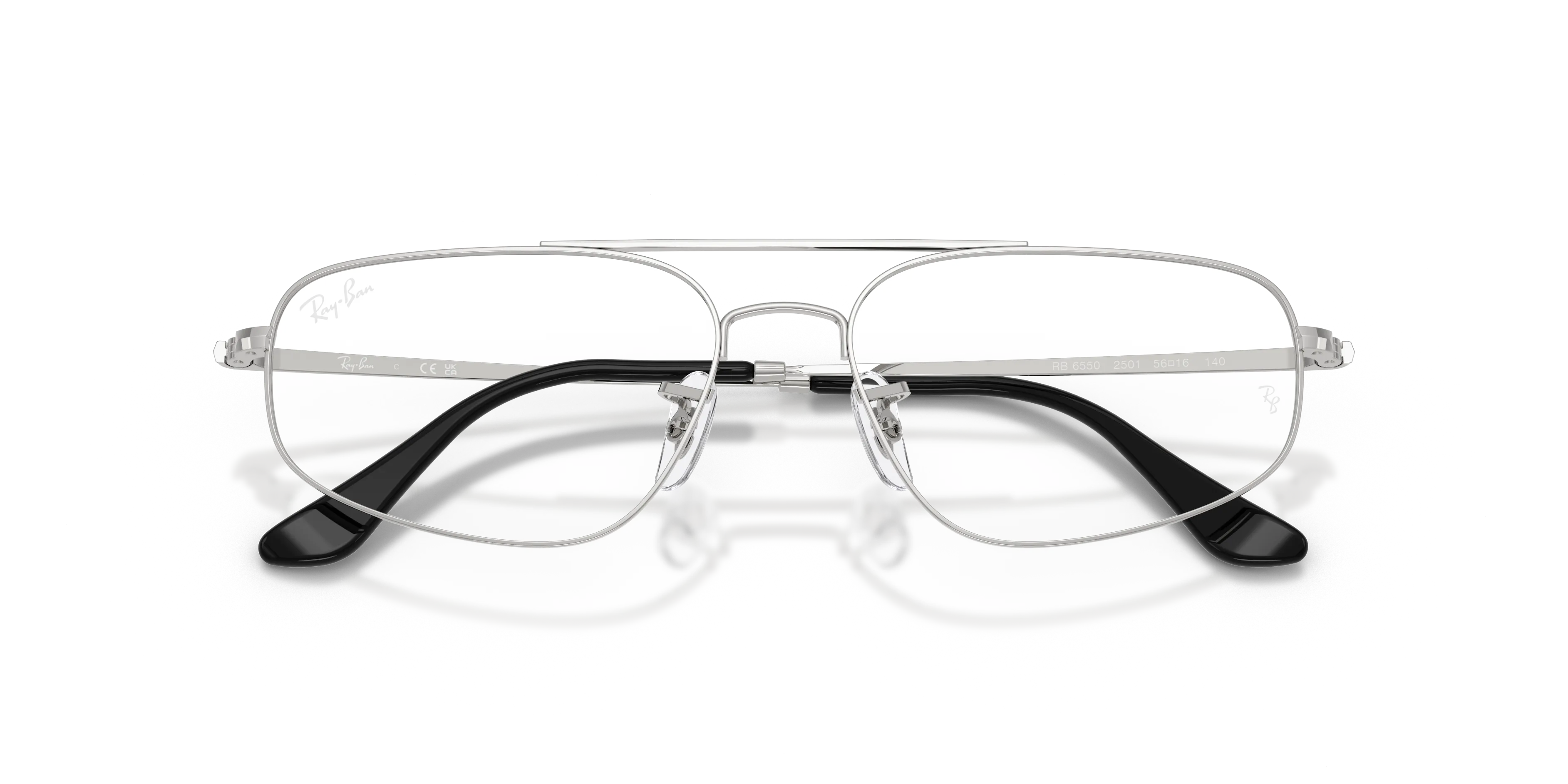 Ray - Ban RX6550 2501 Montature da vista Metallo Argento Trasparente Geometrica Normale - immagine 2