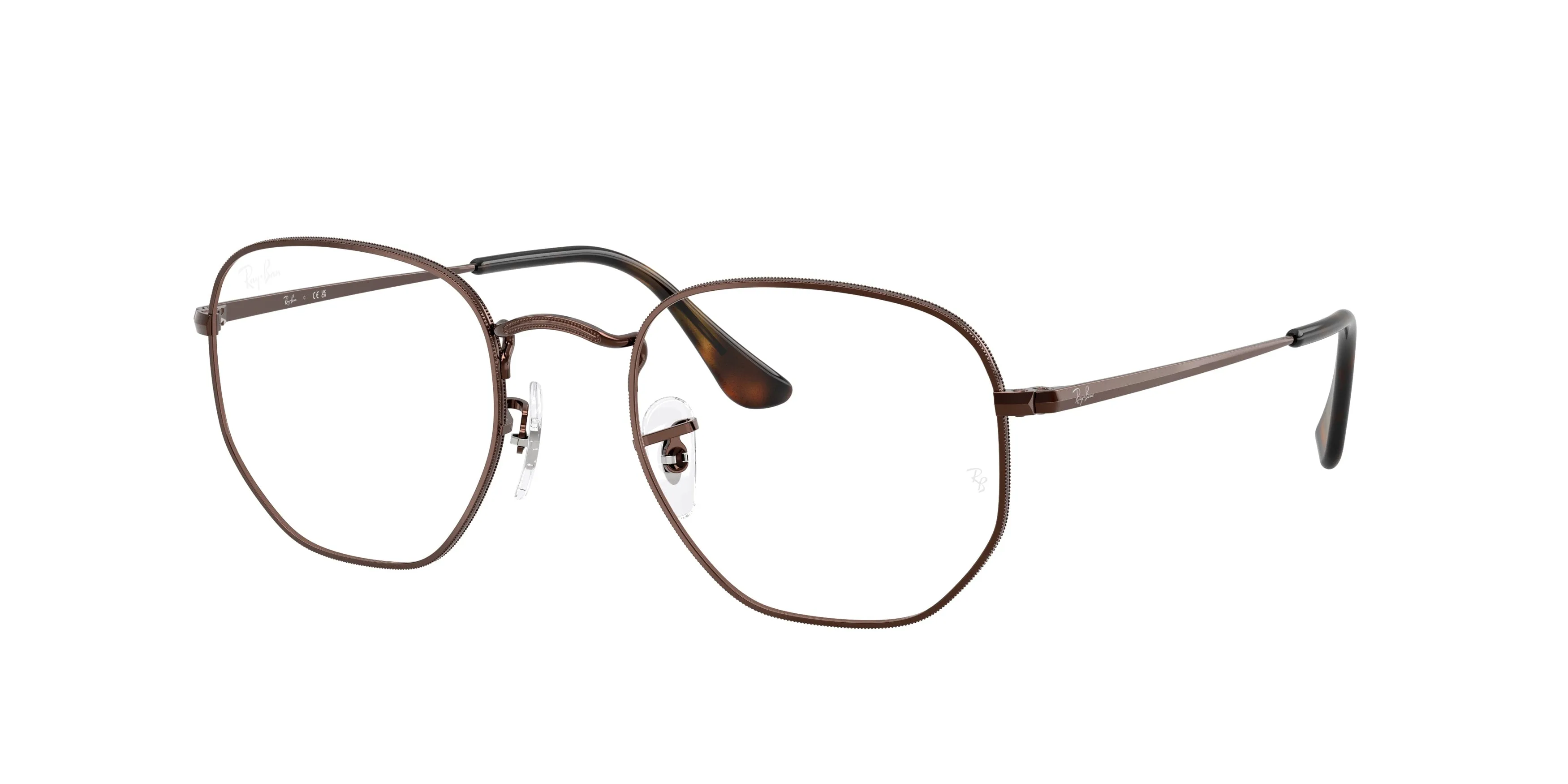 Ray - Ban RX6448 HEXAGONAL 2511 Montature da vista Metallo Marrone Trasparente Geometrica Normale - immagine 1
