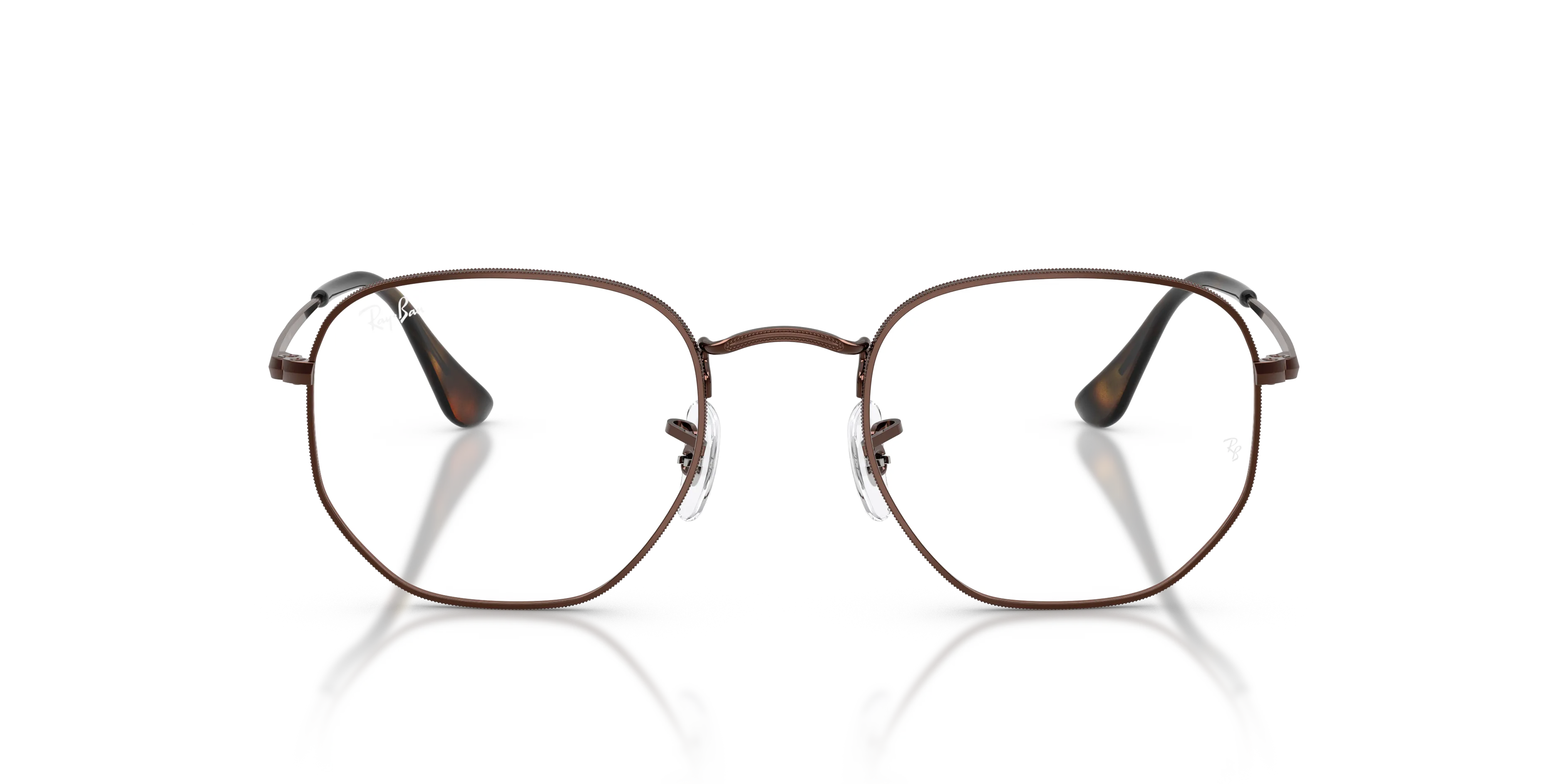Ray - Ban RX6448 HEXAGONAL 2511 Montature da vista Metallo Marrone Trasparente Geometrica Normale - immagine 3