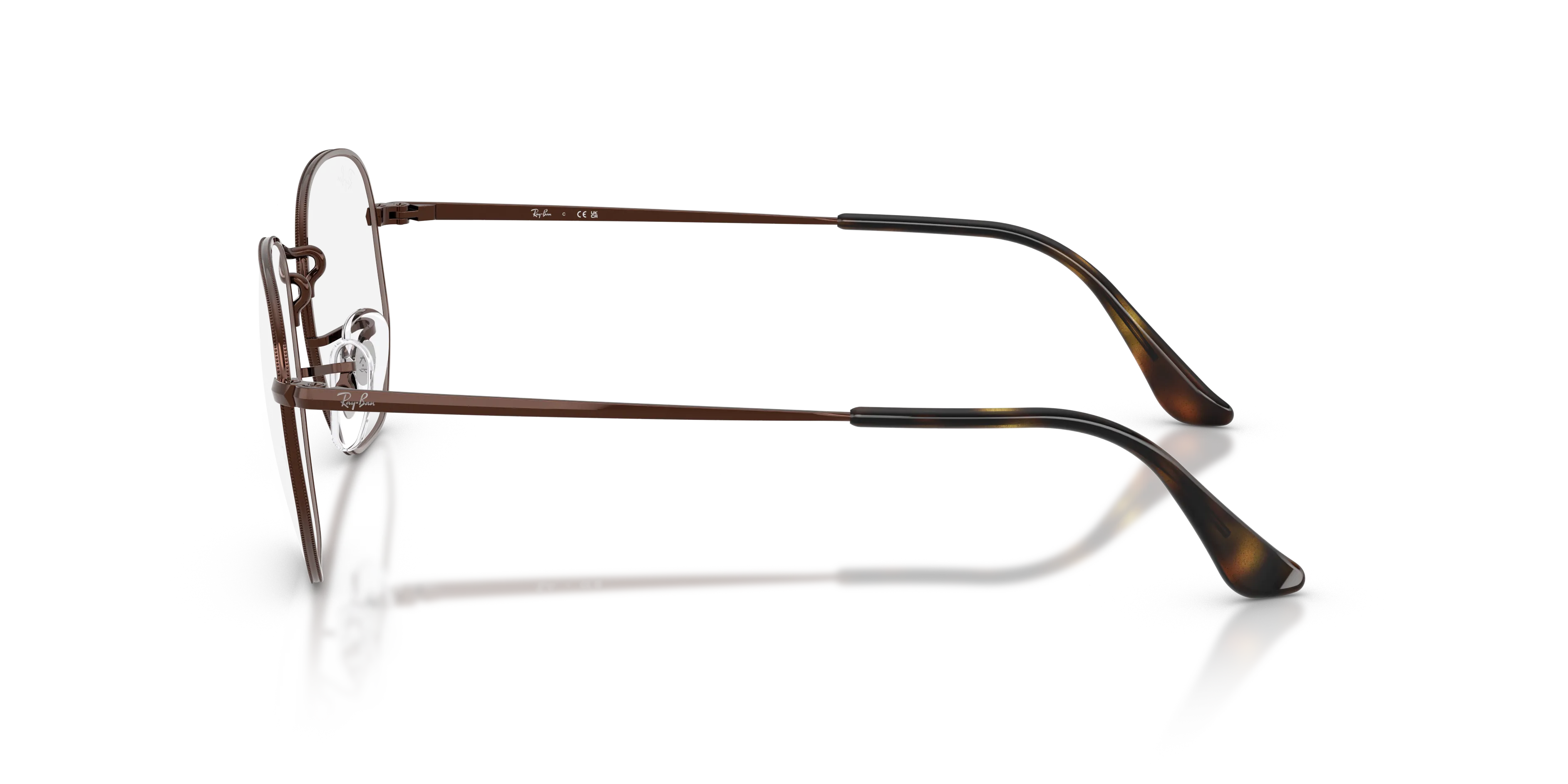 Ray - Ban RX6448 HEXAGONAL 2511 Montature da vista Metallo Marrone Trasparente Geometrica Normale - immagine 4