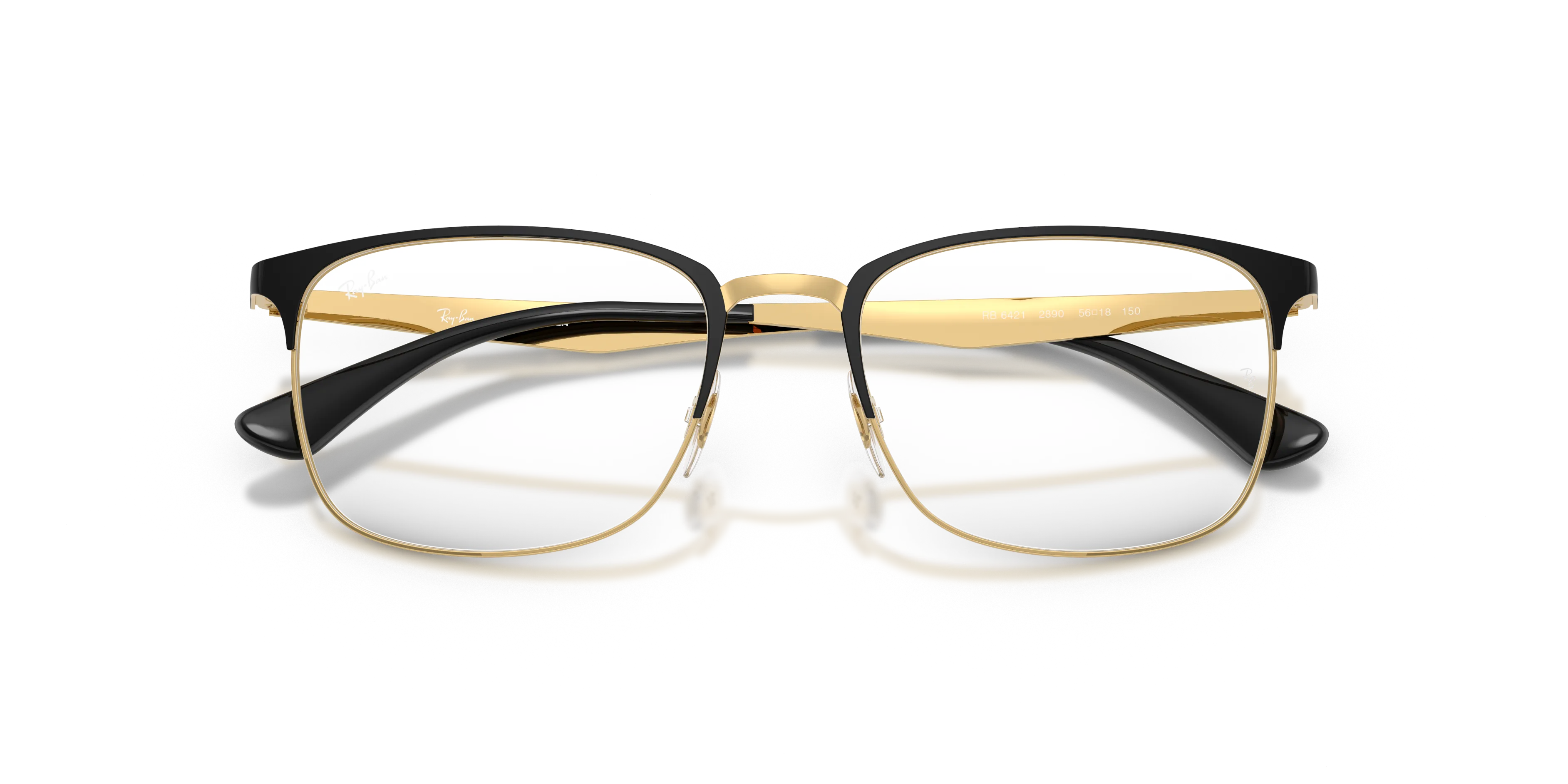 Ray - Ban RX6421 2890 Montature da vista Metallo Nero Trasparente Squadrata Normale - immagine 2