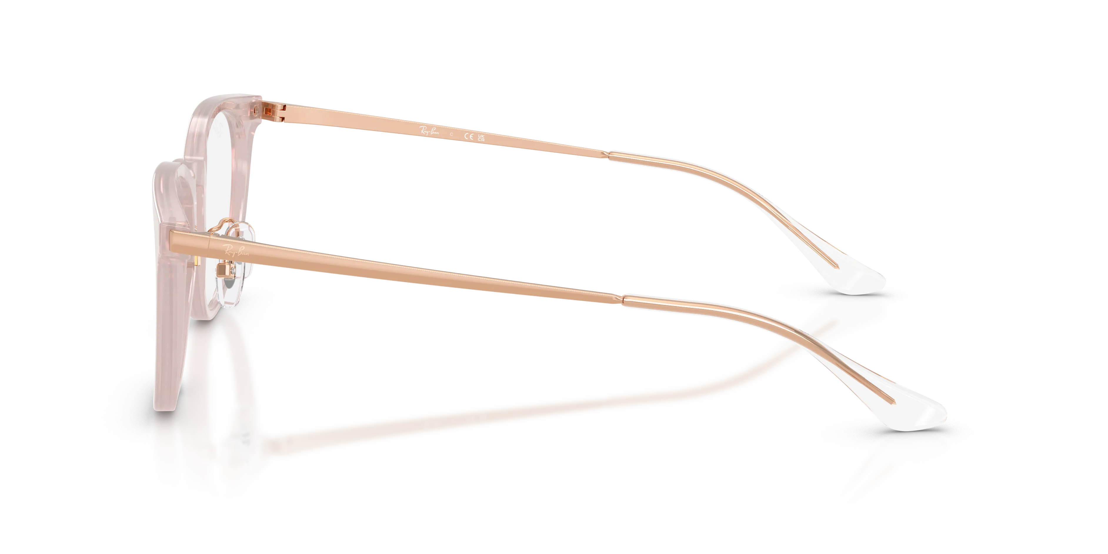 Ray - Ban RX5453D 8438 Montature da vista Acetato Rosa Trasparente Squadrata Normale - immagine 4