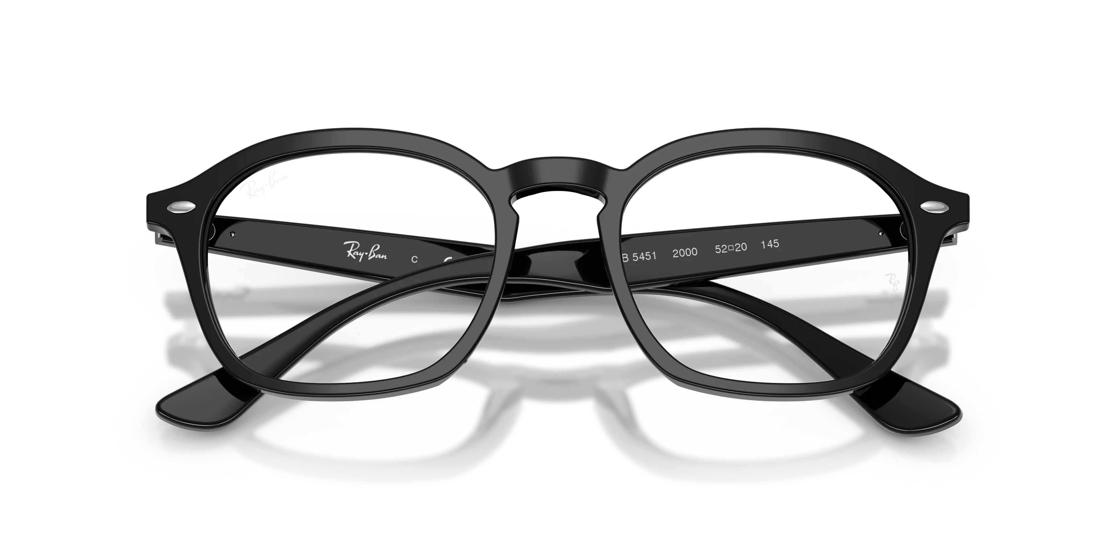 Ray - Ban RX5451 2000 Montature da vista Acetato Nero Trasparente Squadrata Normale - immagine 2