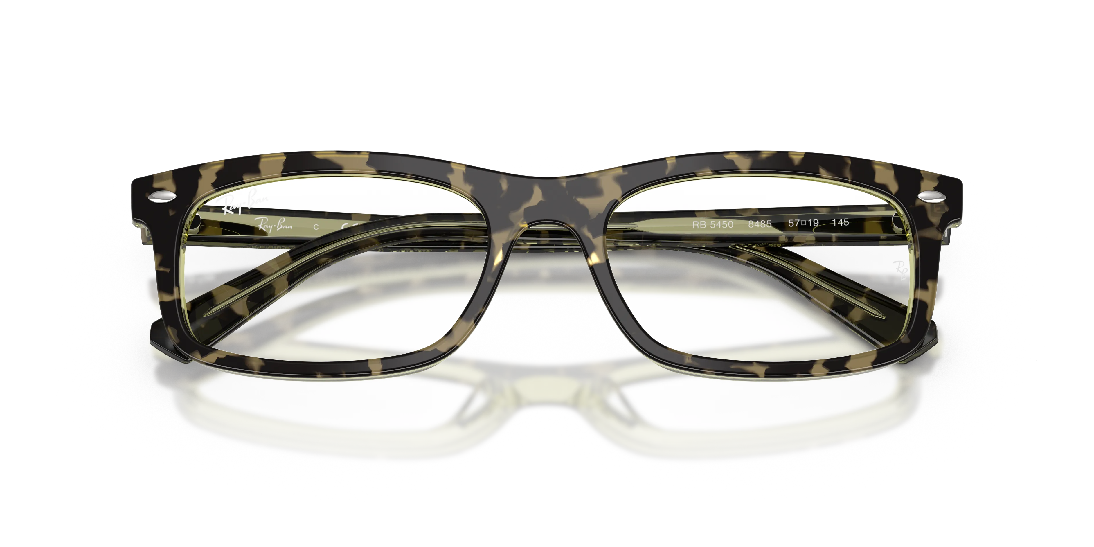 Ray - Ban RX5450 8485 Montature da vista Acetato Marrone Trasparente Squadrata Normale - immagine 2