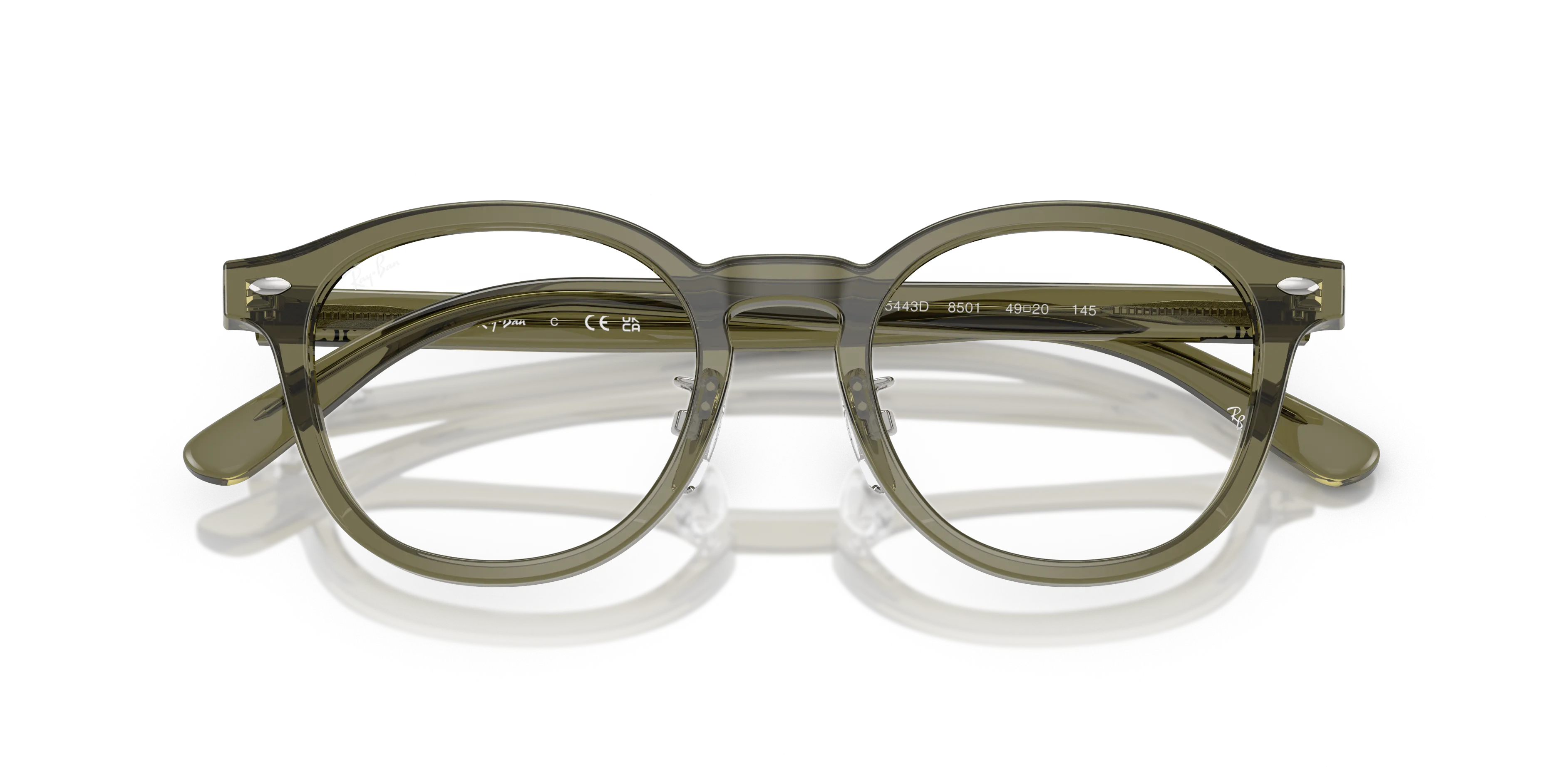 Ray - Ban RX5443D 8501 Montature da vista Acetato Marrone Trasparente Squadrata Normale - immagine 2