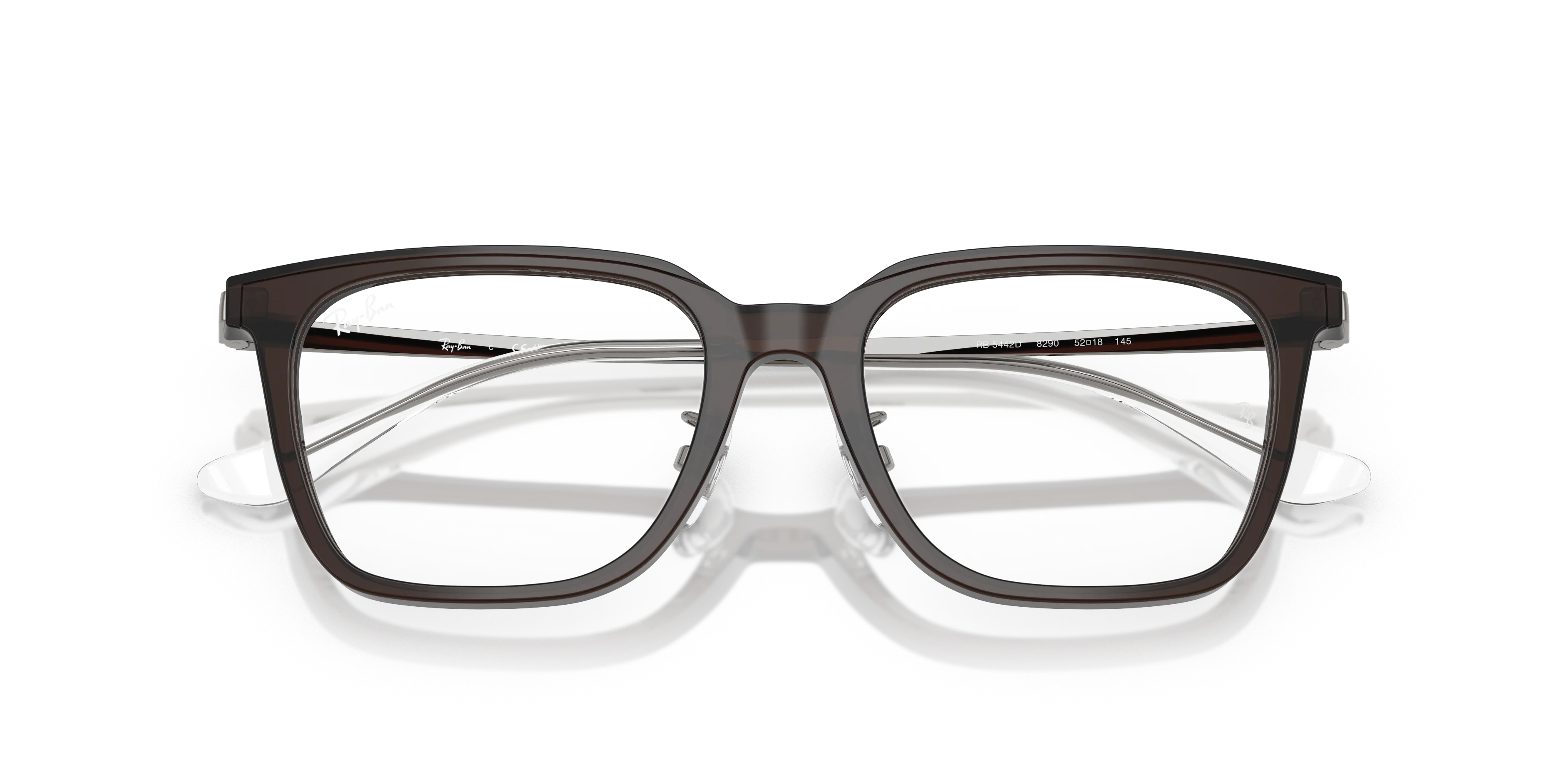 Ray - Ban RX5442D 8290 Montature da vista Acetato Marrone Trasparente Squadrata Normale - immagine 2