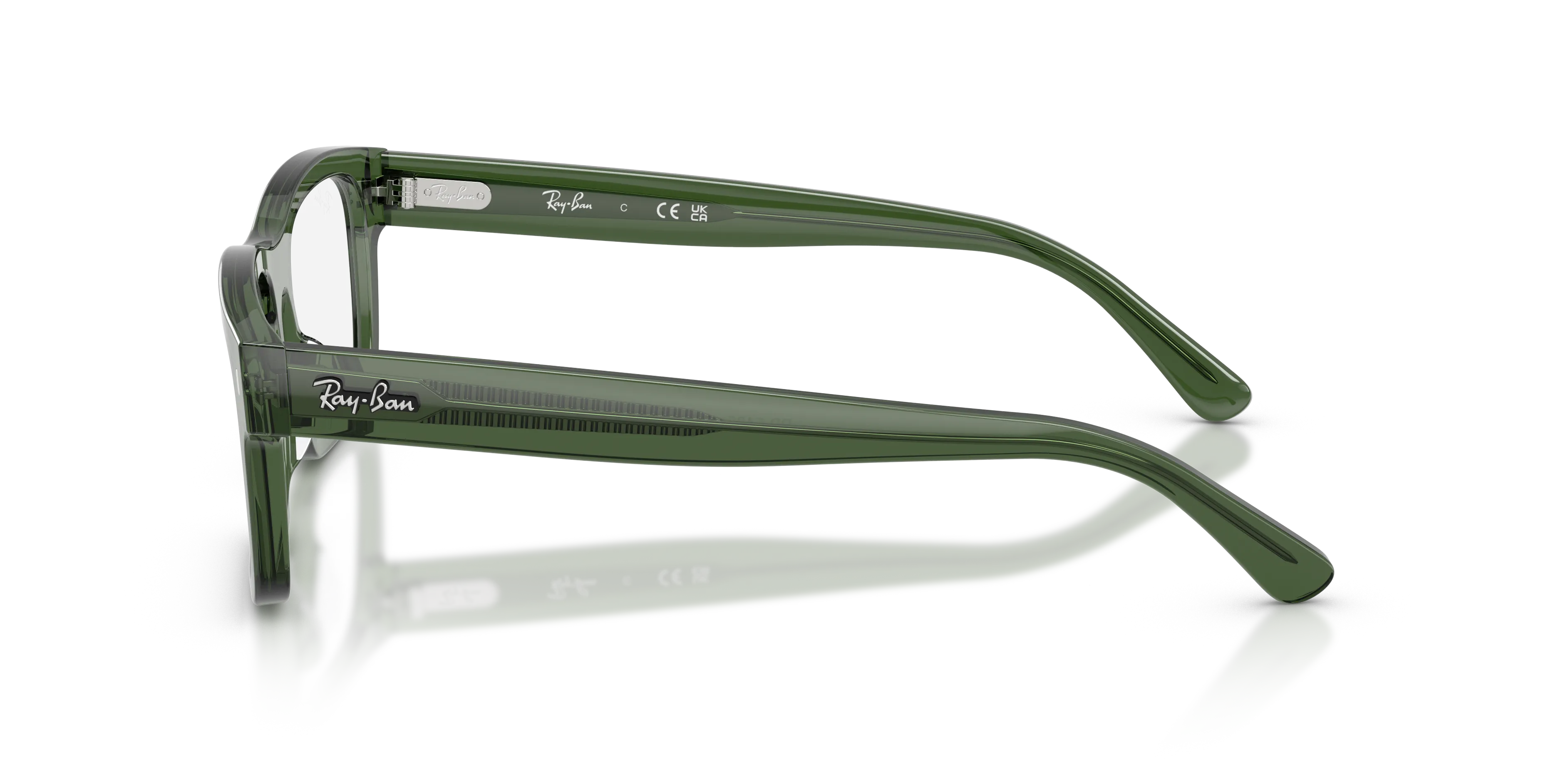 Ray - Ban RX5435 8514 Montature da vista Acetato Verde Trasparente Squadrata Normale - immagine 4