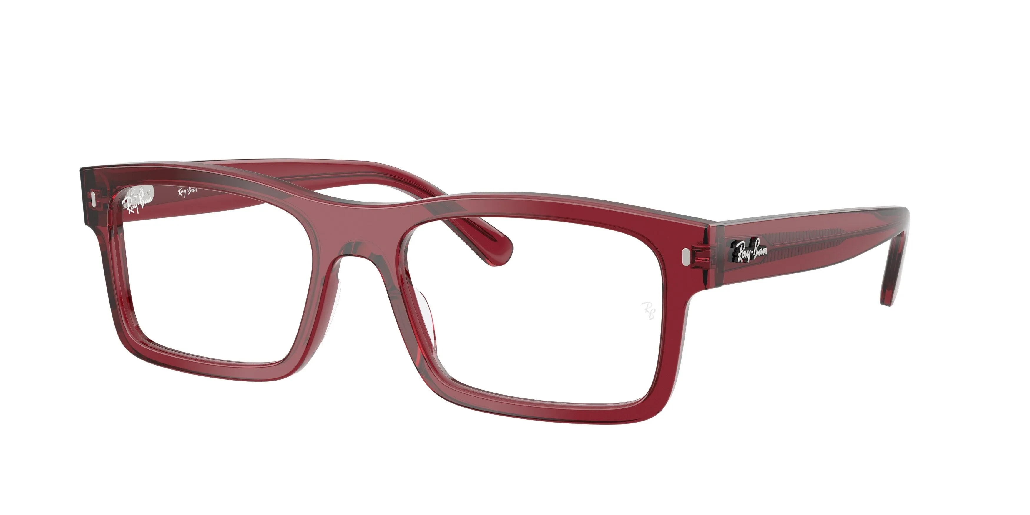 Ray - Ban RX5435 8512 Montature da vista Acetato Rosso Trasparente Squadrata Normale - immagine 1