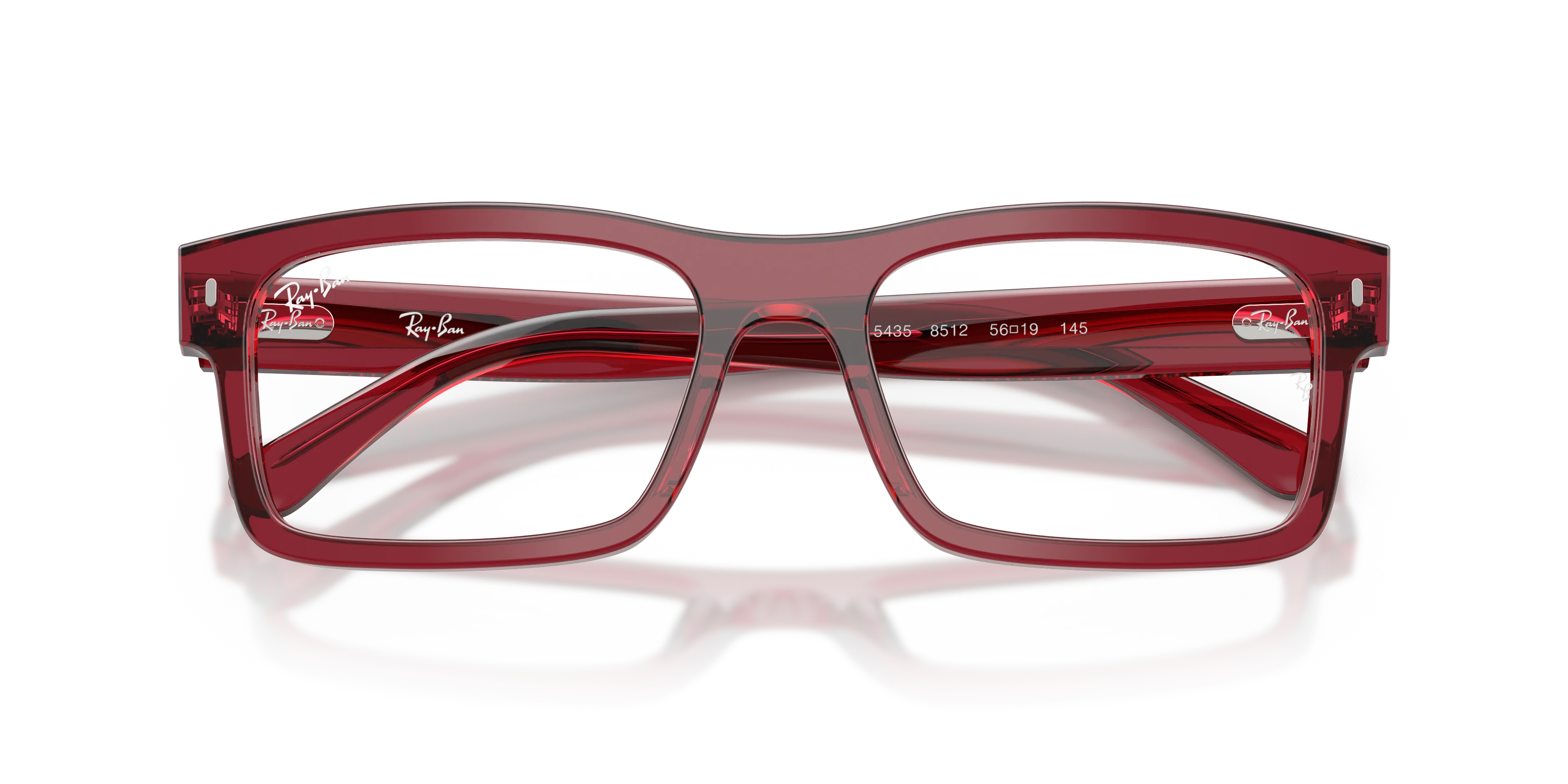 Ray - Ban RX5435 8512 Montature da vista Acetato Rosso Trasparente Squadrata Normale - immagine 2