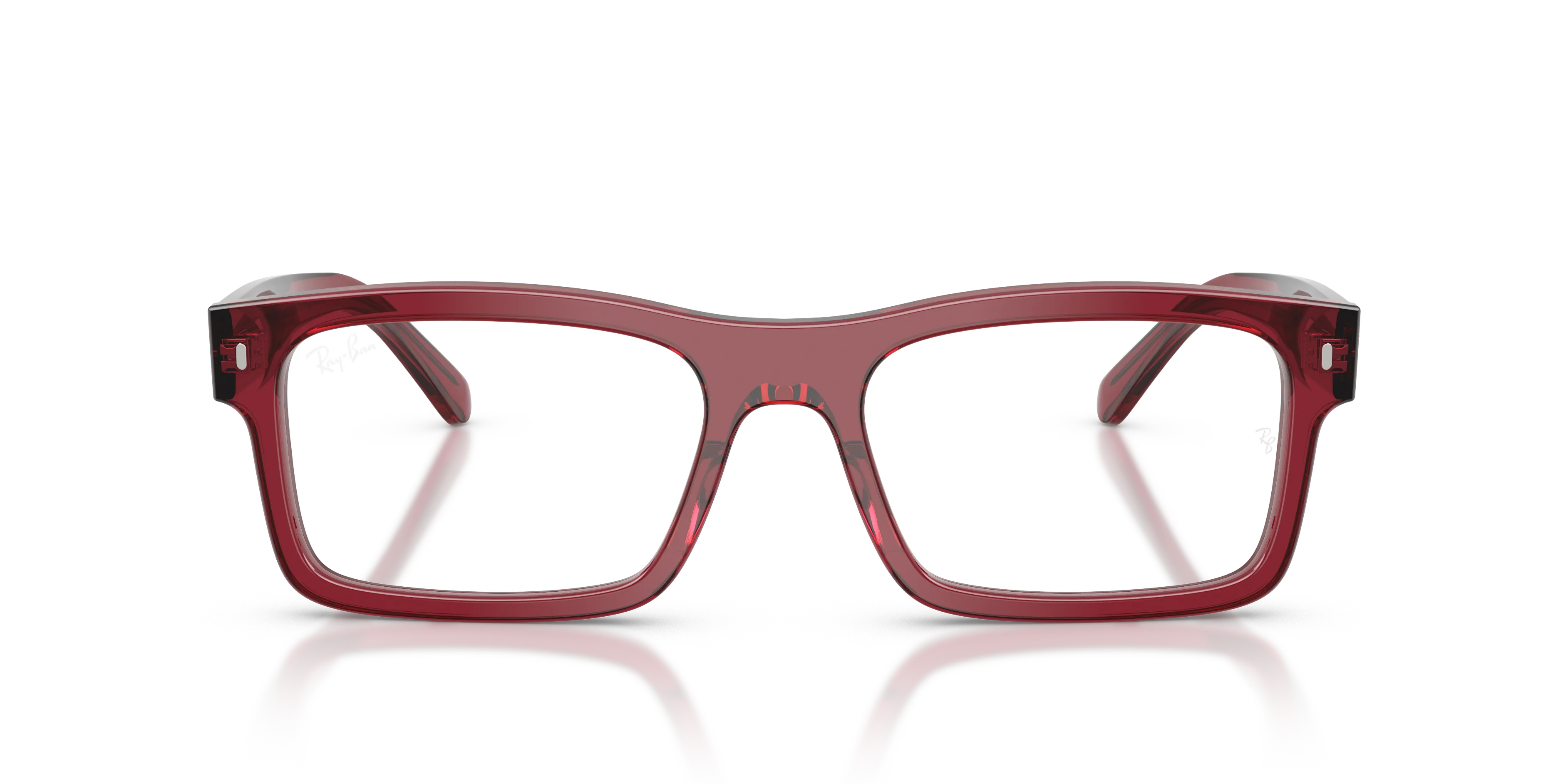 Ray - Ban RX5435 8512 Montature da vista Acetato Rosso Trasparente Squadrata Normale - immagine 3