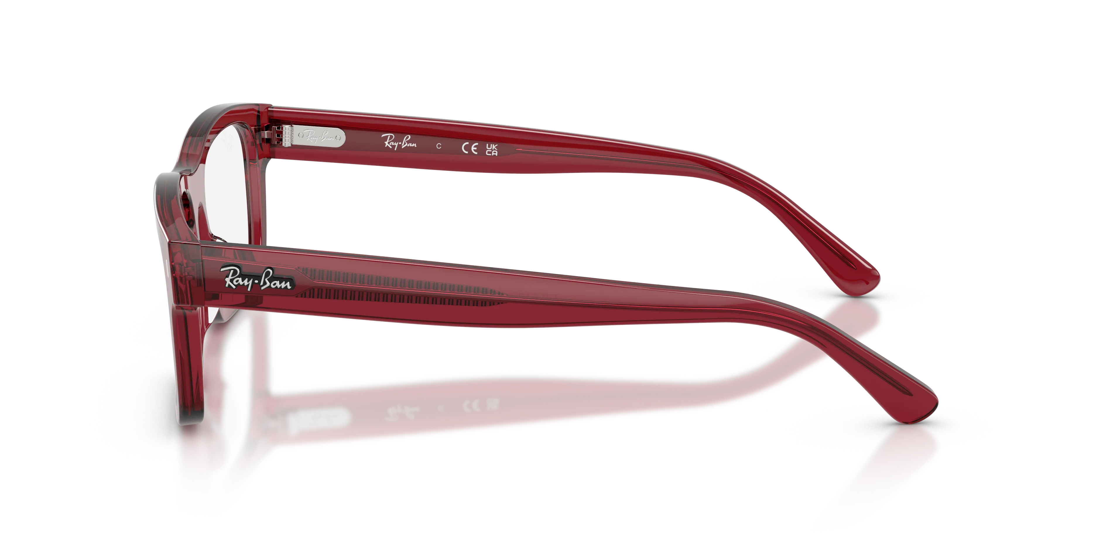 Ray - Ban RX5435 8512 Montature da vista Acetato Rosso Trasparente Squadrata Normale - immagine 4