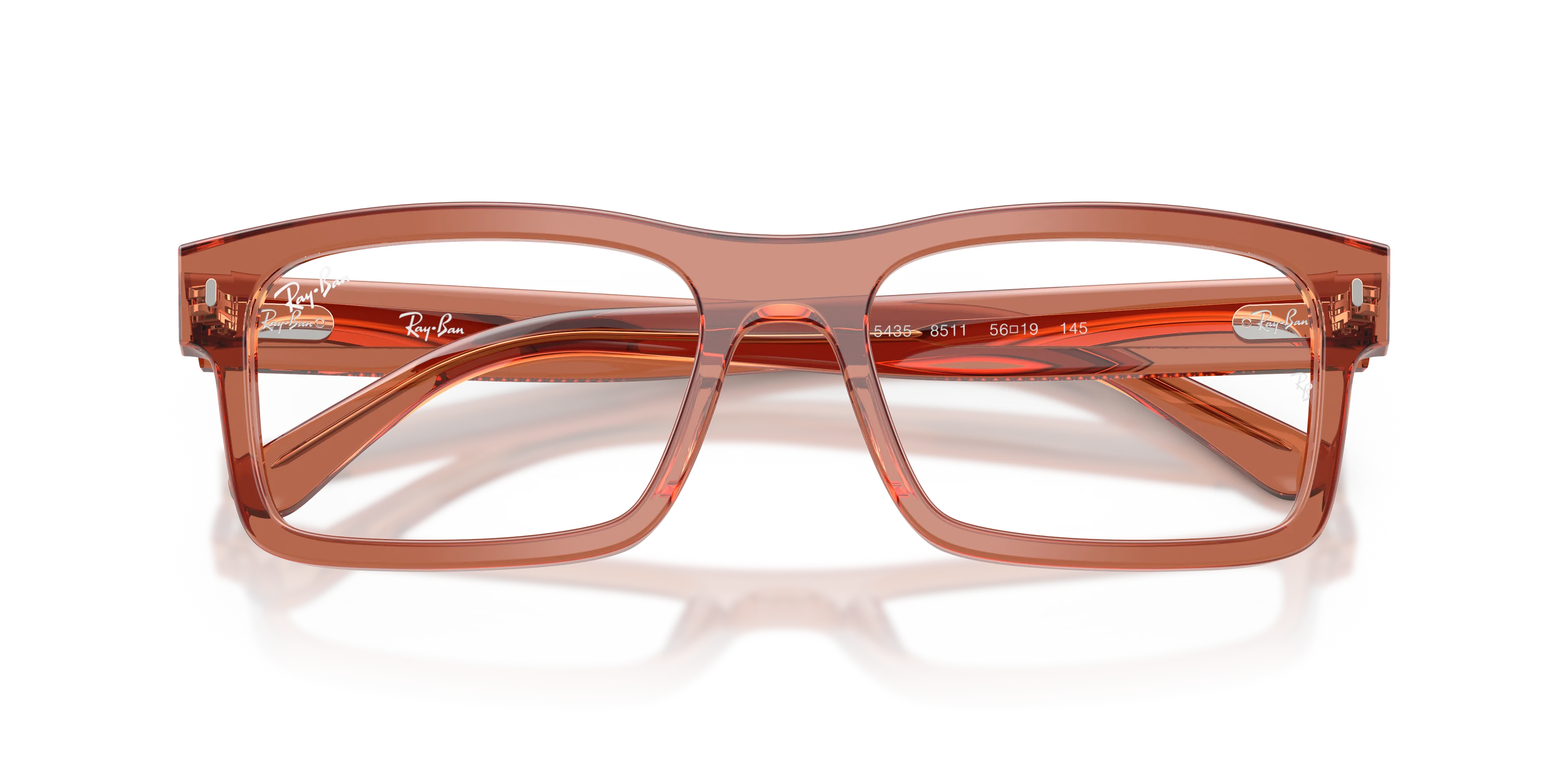 Ray - Ban RX5435 8511 Montature da vista Acetato Marrone Trasparente Squadrata Normale - immagine 2