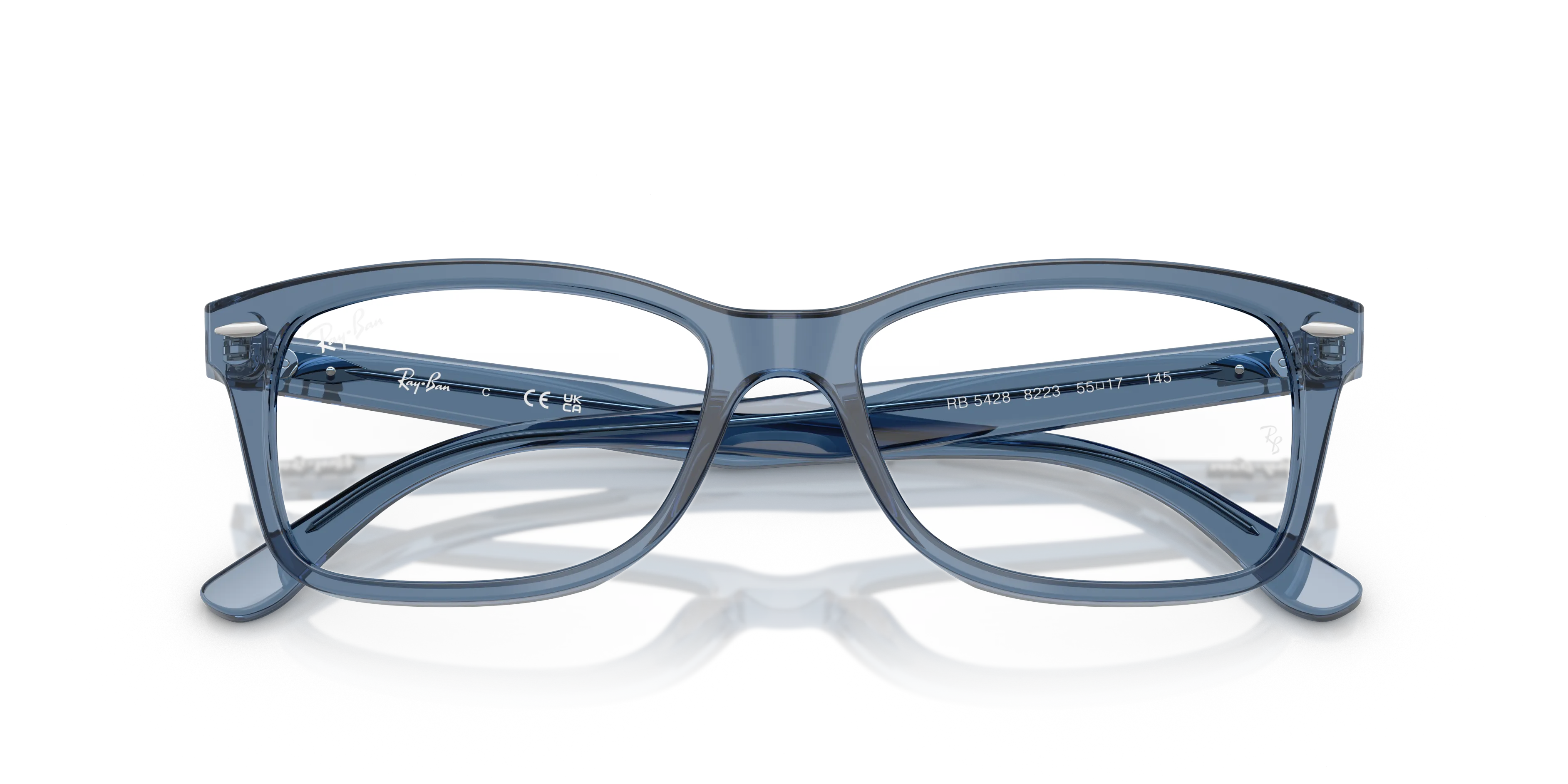 Ray - Ban RX5428 8223 Montature da vista Acetato Blu Trasparente Squadrata Normale - immagine 2