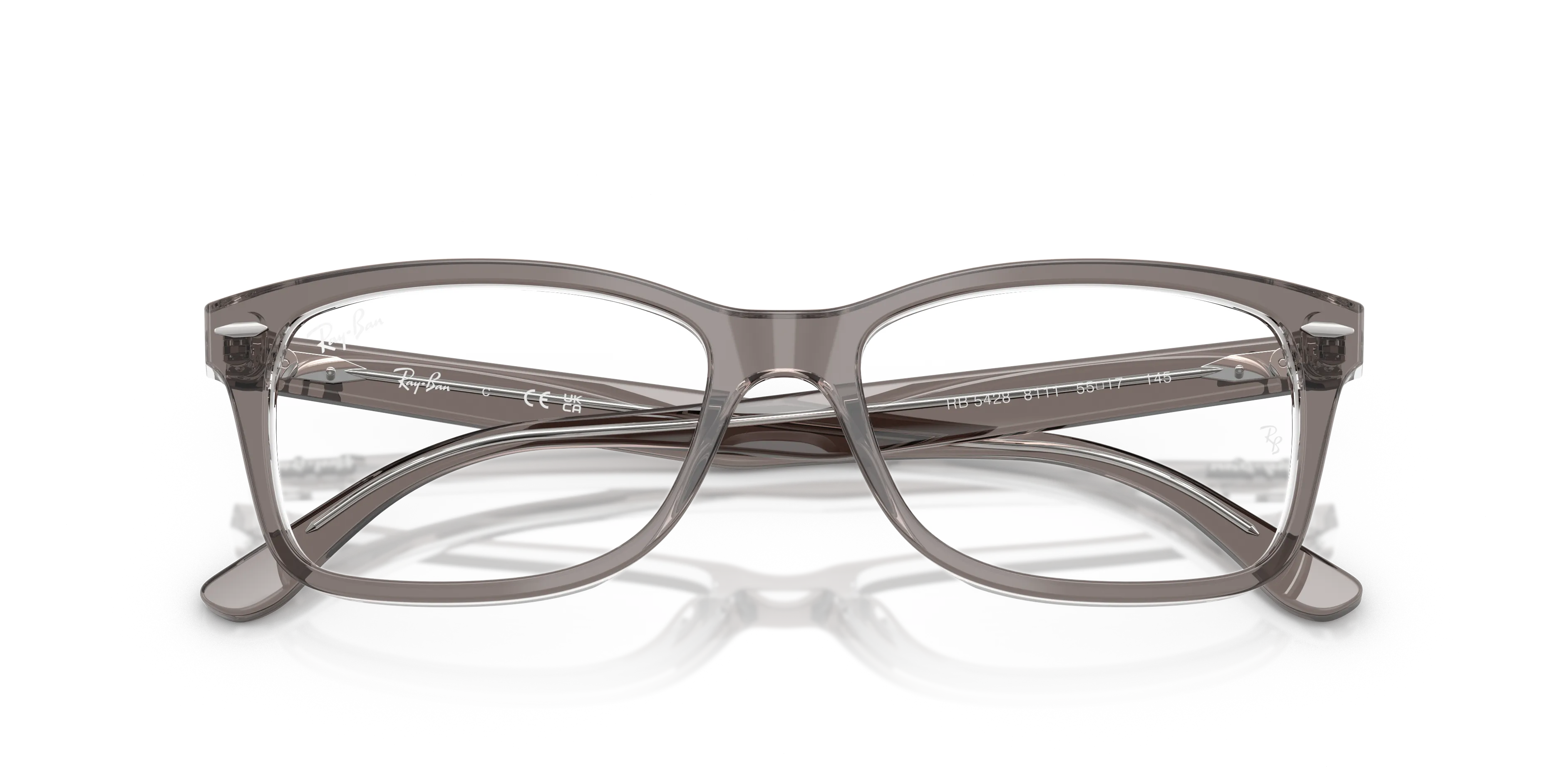 Ray - Ban RX5428 8111 Montature da vista Acetato Grigio Trasparente Squadrata Normale - immagine 2