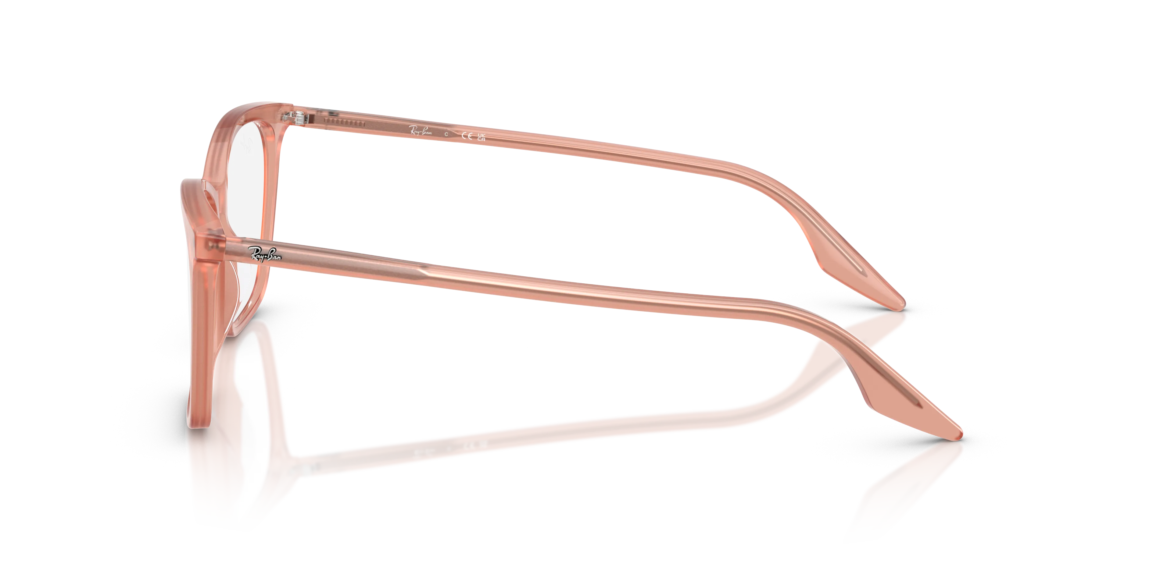 Ray - Ban RX5422 8503 Montature da vista Acetato Rosa Trasparente Cat Eye Normale - immagine 4