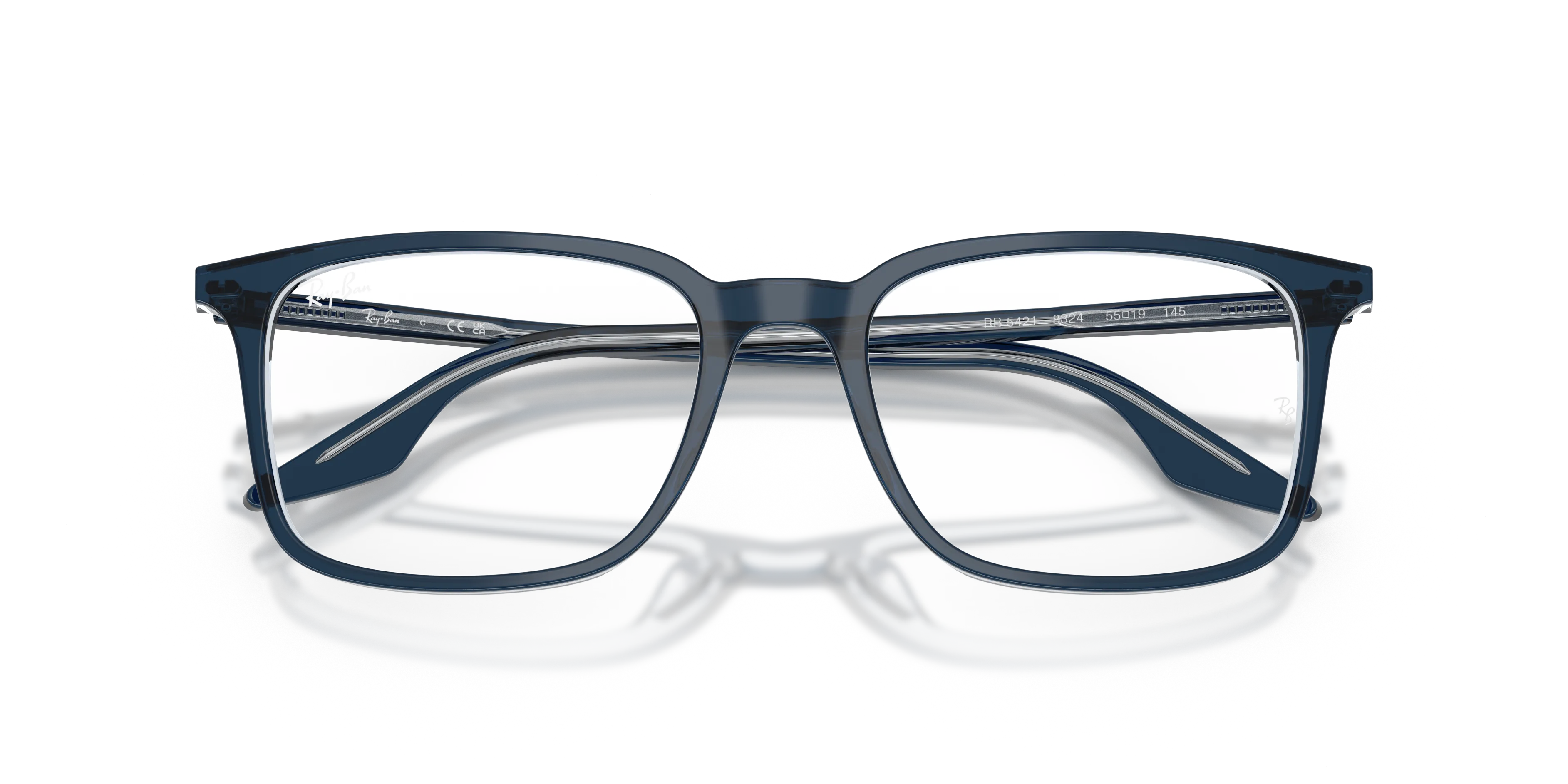 Ray - Ban RX5421 8324 Montature da vista Acetato Nero Trasparente Squadrata Normale - immagine 2