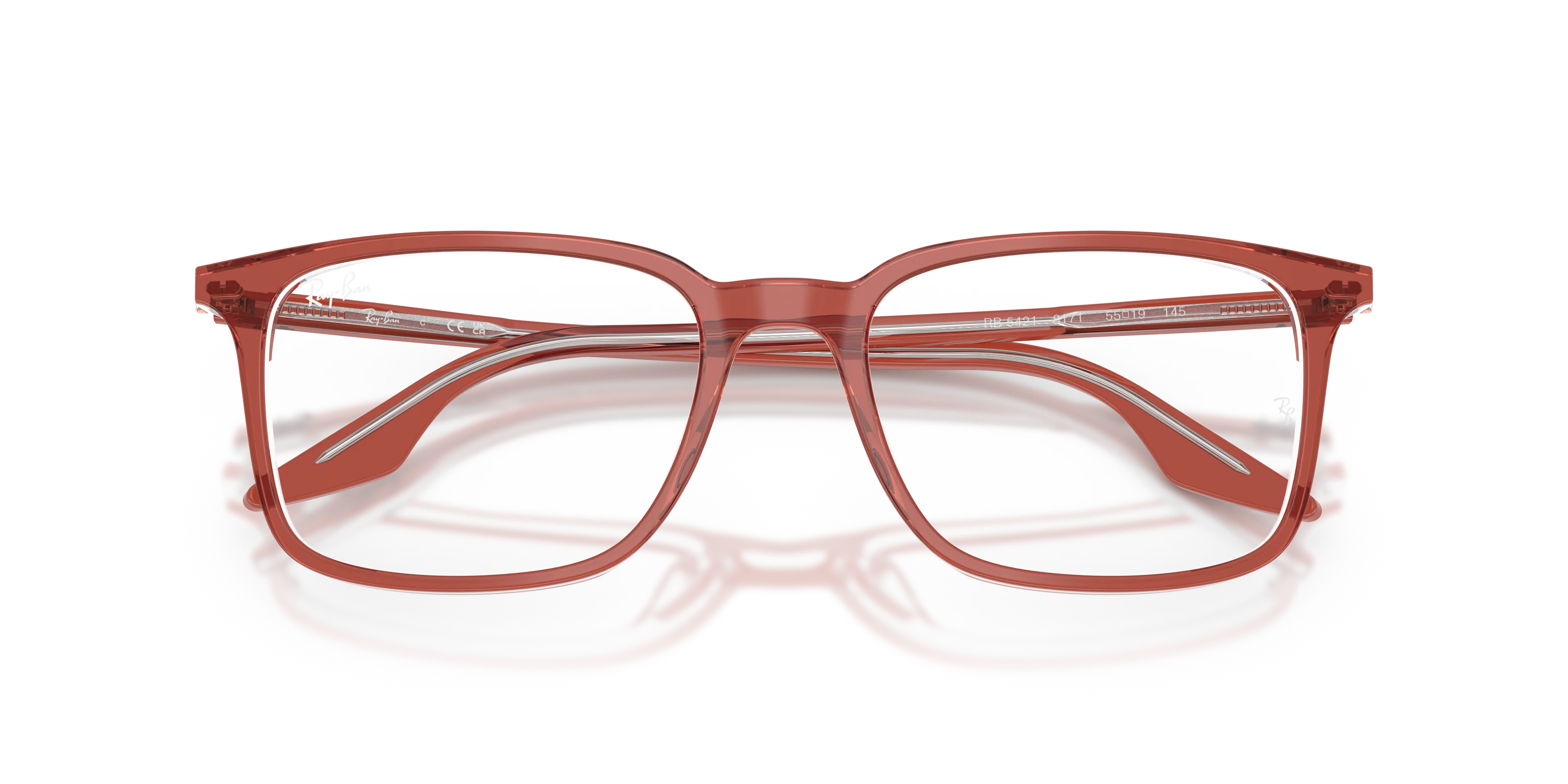 Ray - Ban RX5421 8171 Montature da vista Acetato Marrone Trasparente Squadrata Normale - immagine 2