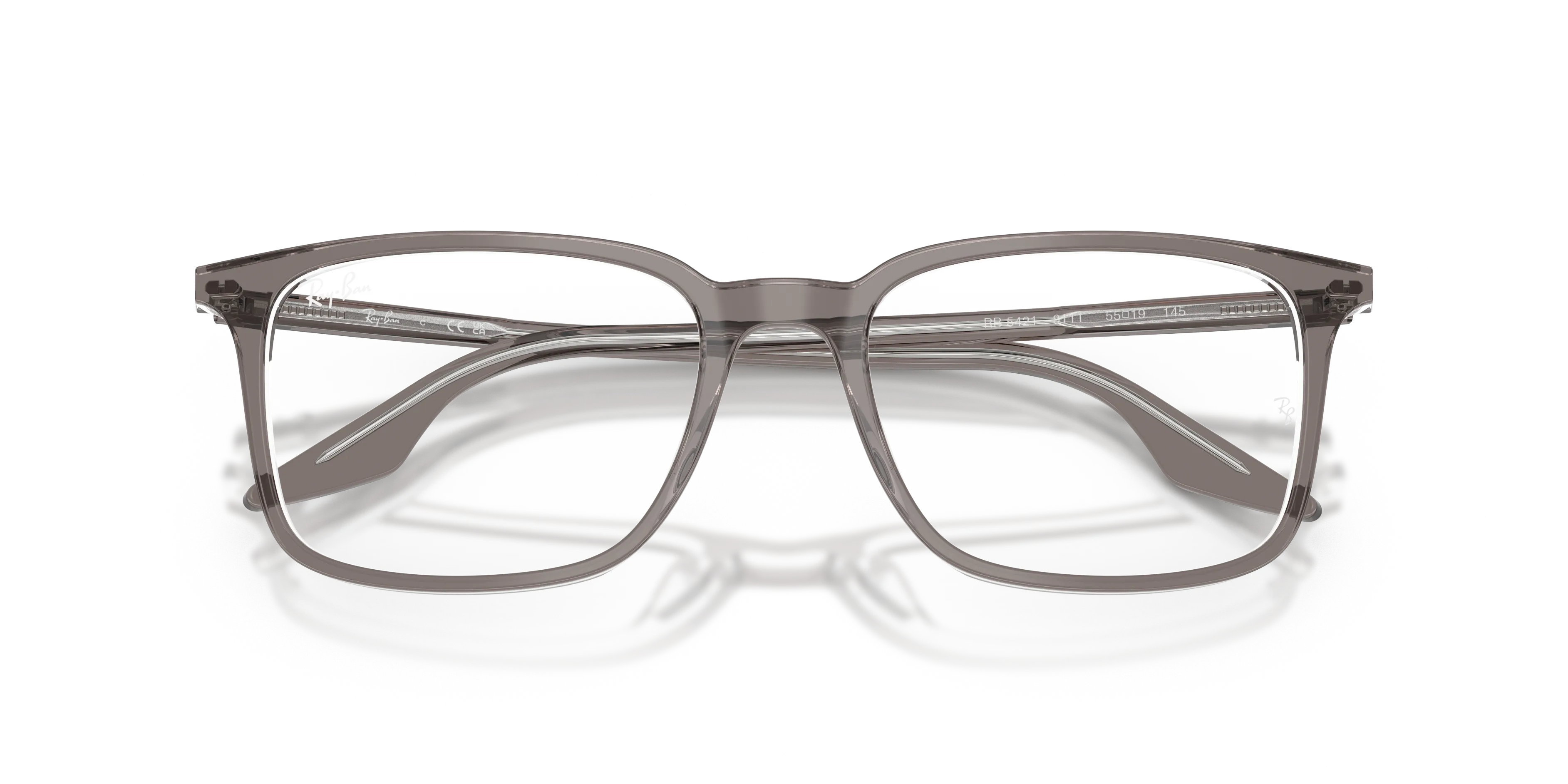 Ray - Ban RX5421 8111 Montature da vista Acetato Grigio Trasparente Squadrata Normale - immagine 2