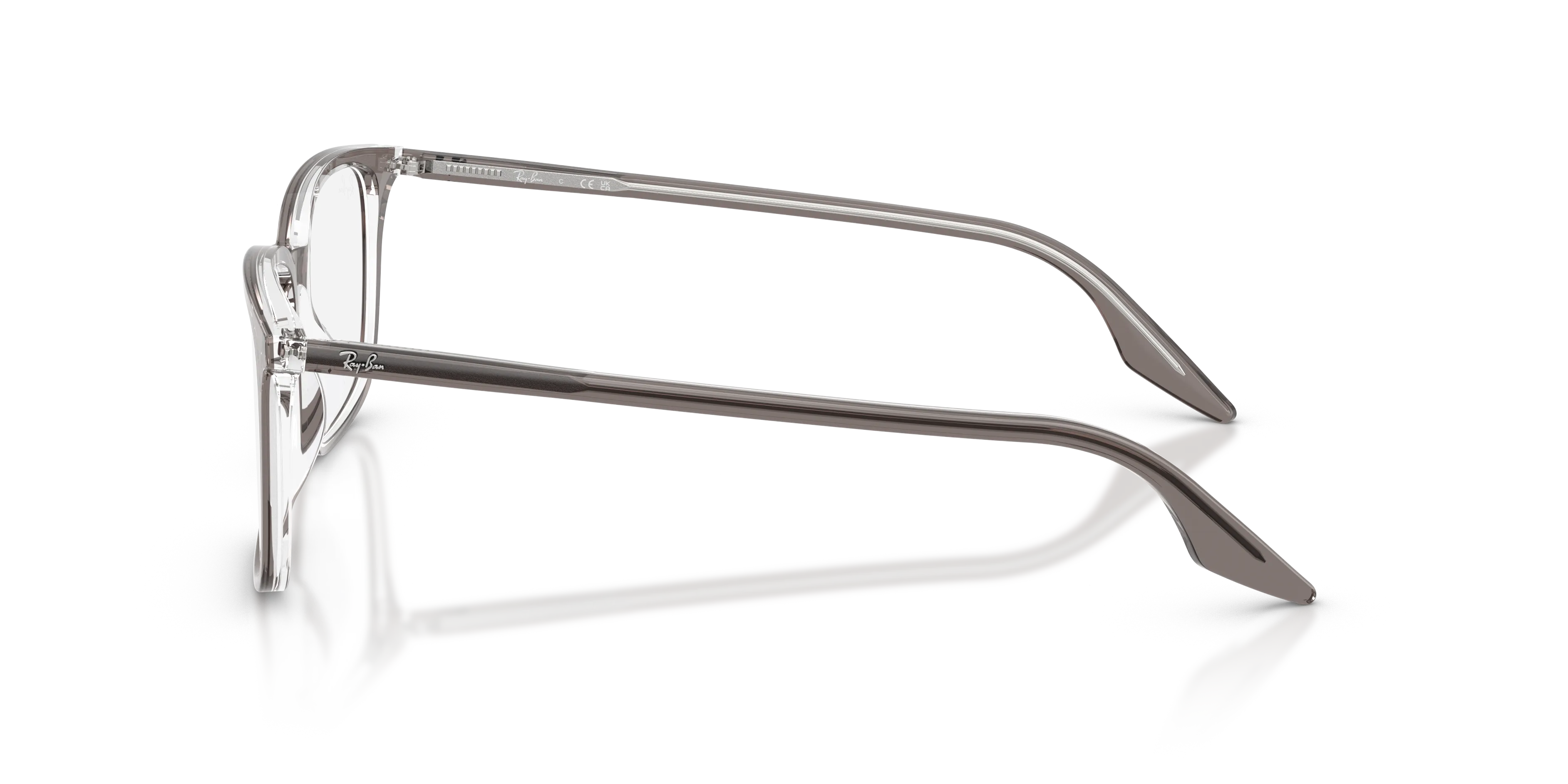 Ray - Ban RX5421 8111 Montature da vista Acetato Grigio Trasparente Squadrata Normale - immagine 4