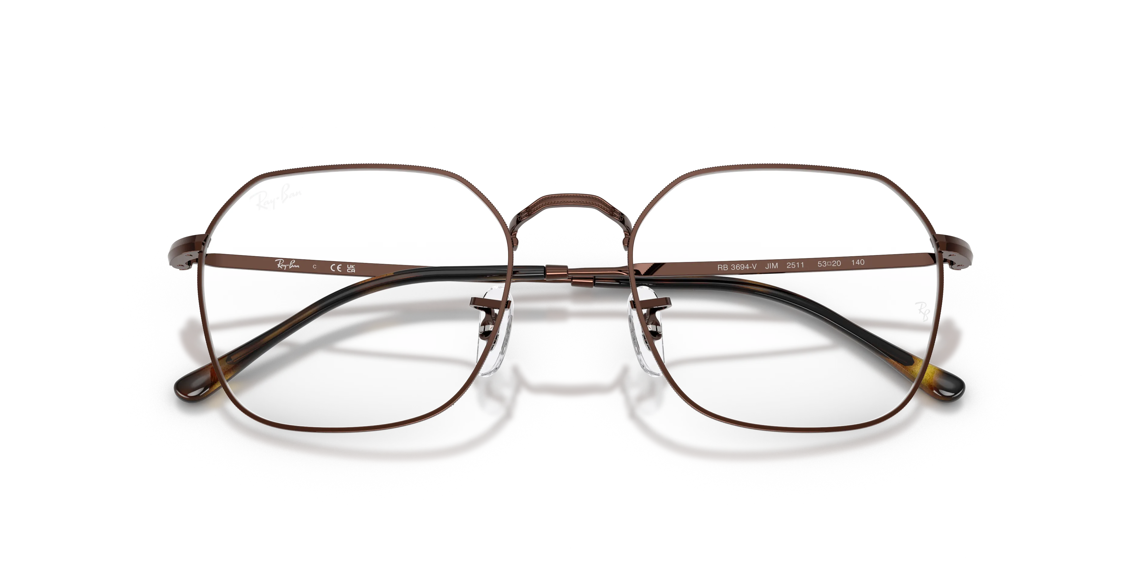 Ray - Ban RX3694V JIM 2511 Montature da vista Metallo Marrone Trasparente Geometrica Normale - immagine 2