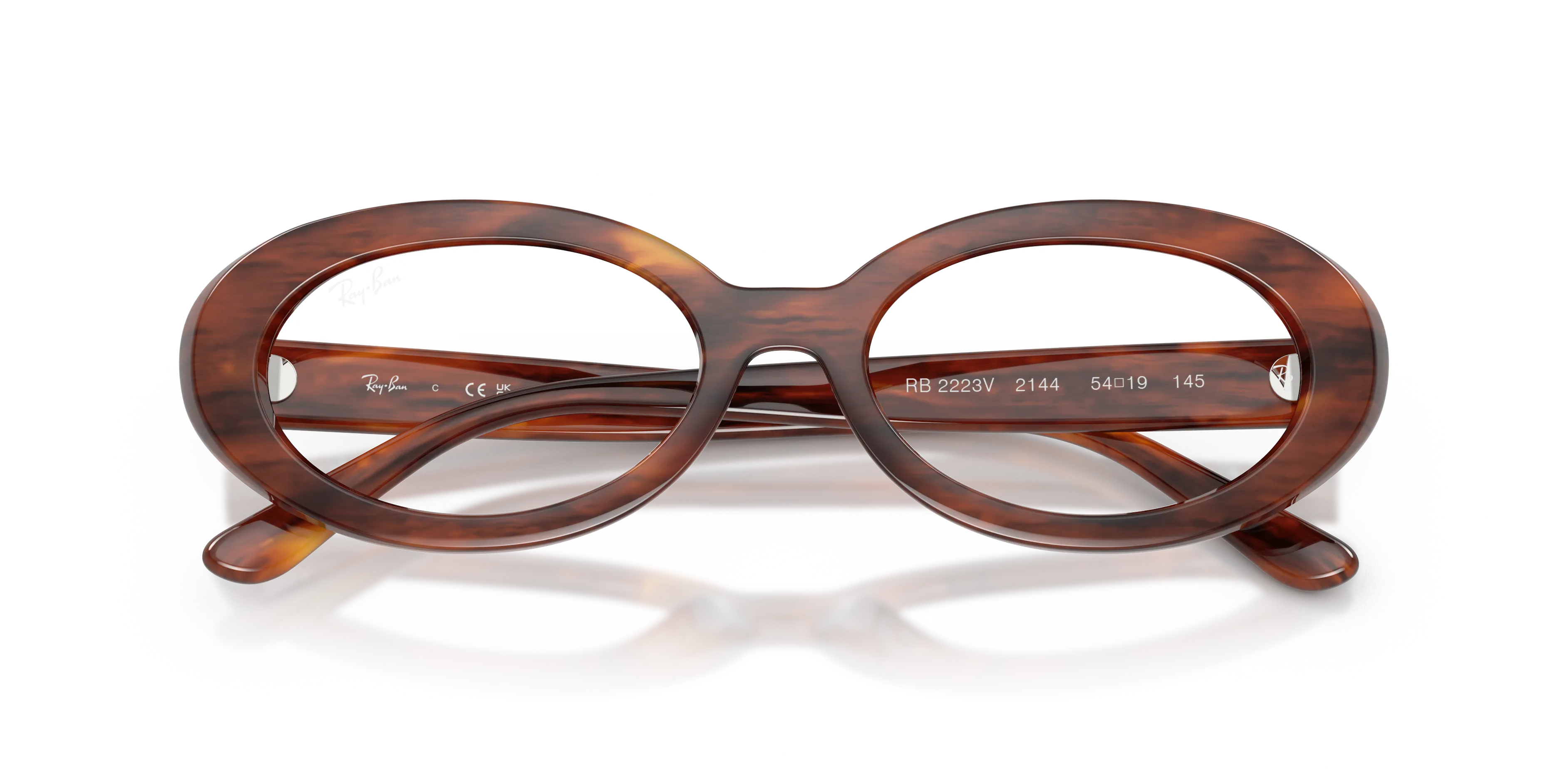 Ray - Ban RX2223V 2144 Montature da vista Acetato Marrone Trasparente Rotonda Normale - immagine 2