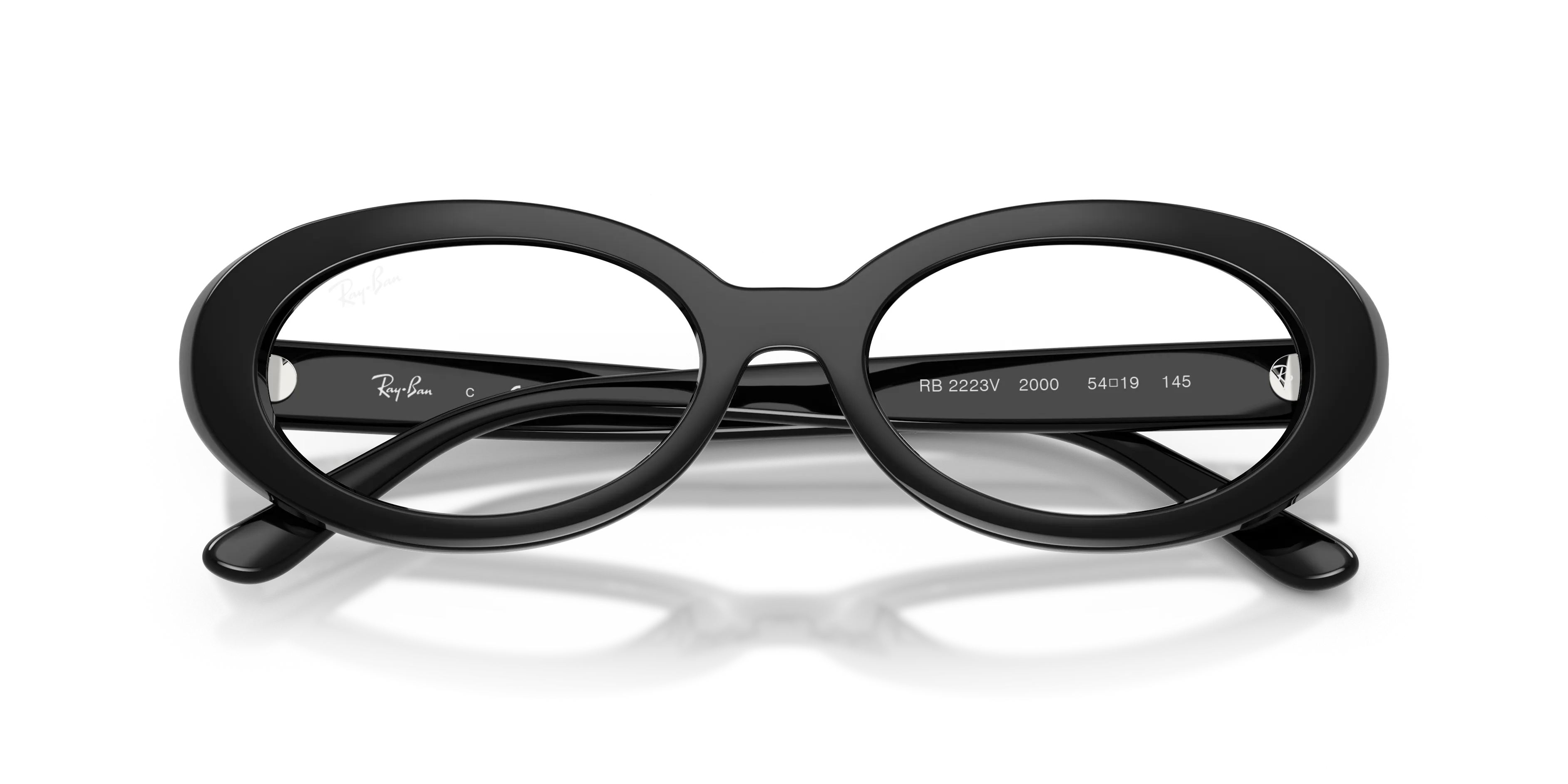 Ray - Ban RX2223V 2000 Montature da vista Acetato Nero Trasparente Rotonda Normale - immagine 2