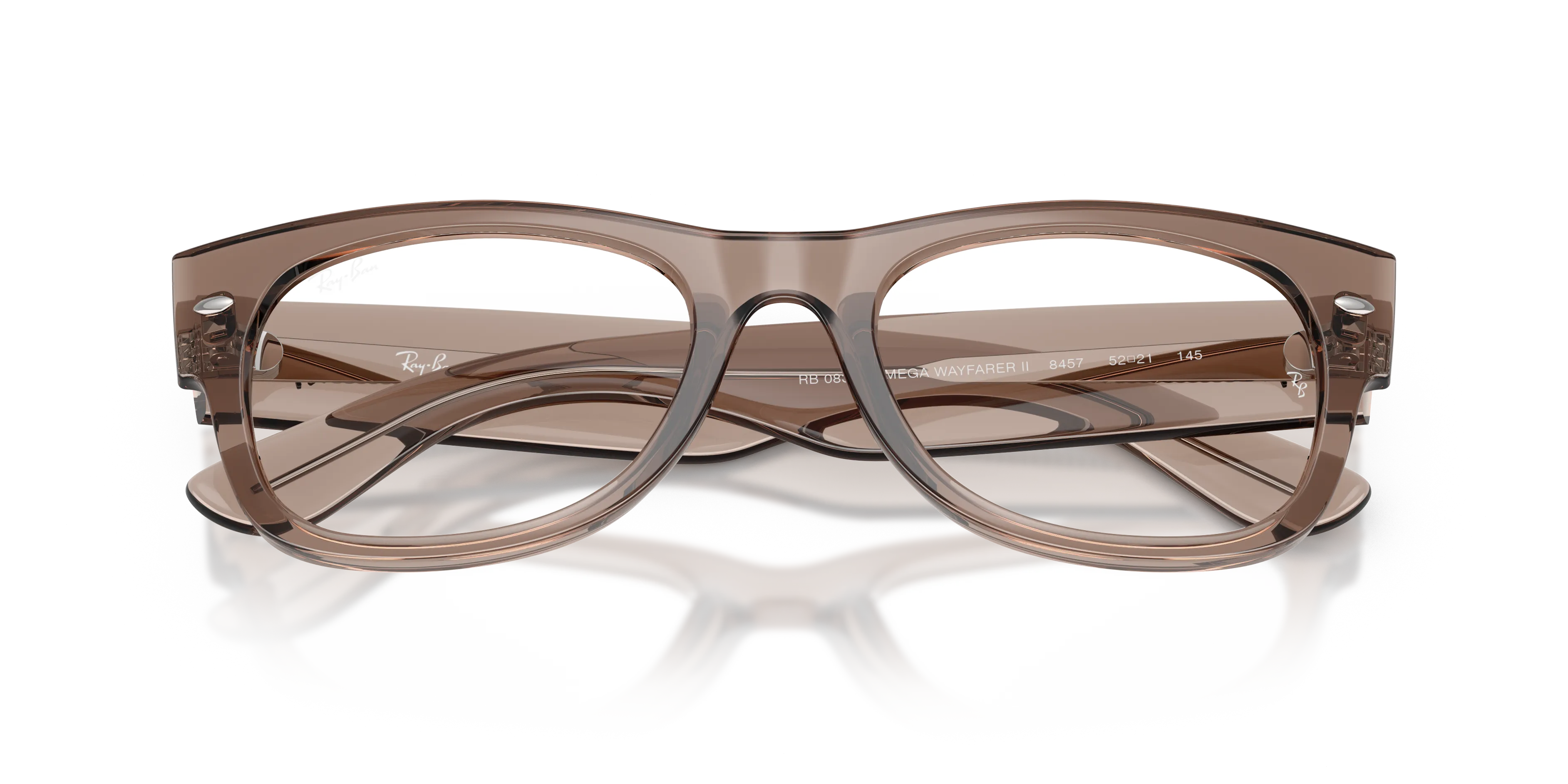 Ray - Ban RX0832V MEGA WAYFARER II 8457 Montature da vista Acetato Marrone Trasparente Squadrata Normale - immagine 2
