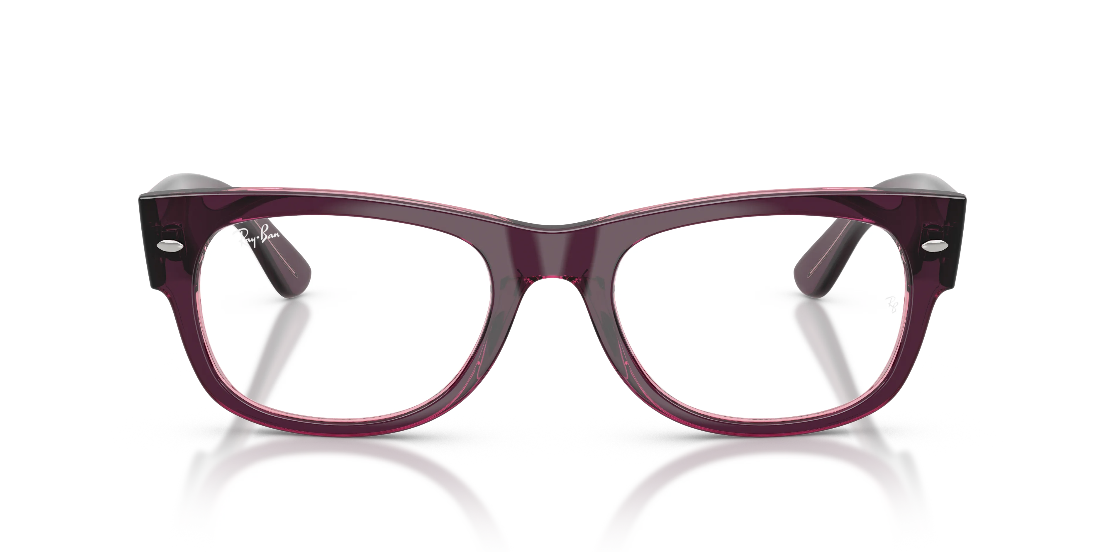 Ray - Ban RX0832V MEGA WAYFARER II 8364 Montature da vista Acetato Rosa Trasparente Squadrata Normale - immagine 3