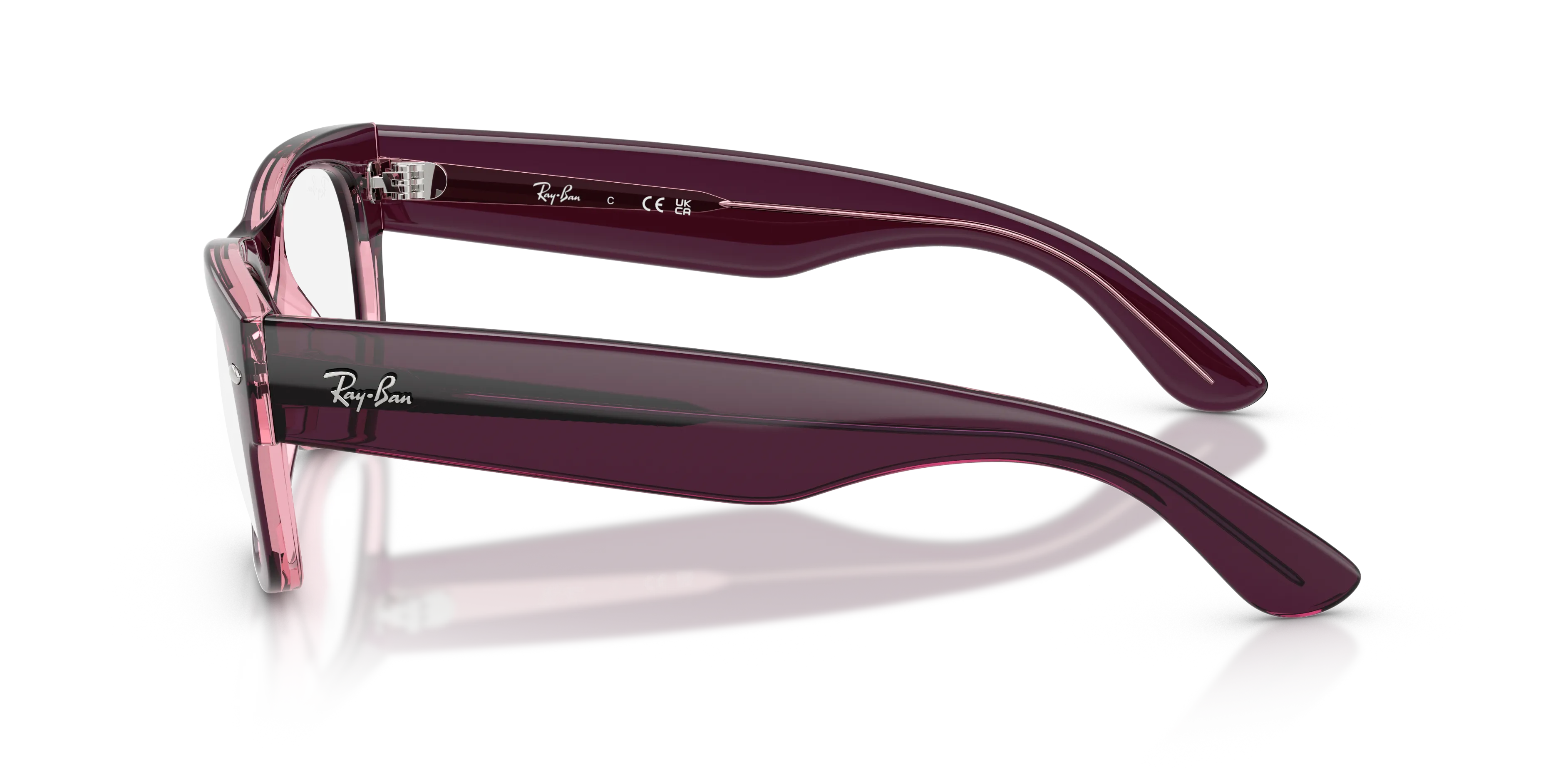 Ray - Ban RX0832V MEGA WAYFARER II 8364 Montature da vista Acetato Rosa Trasparente Squadrata Normale - immagine 4
