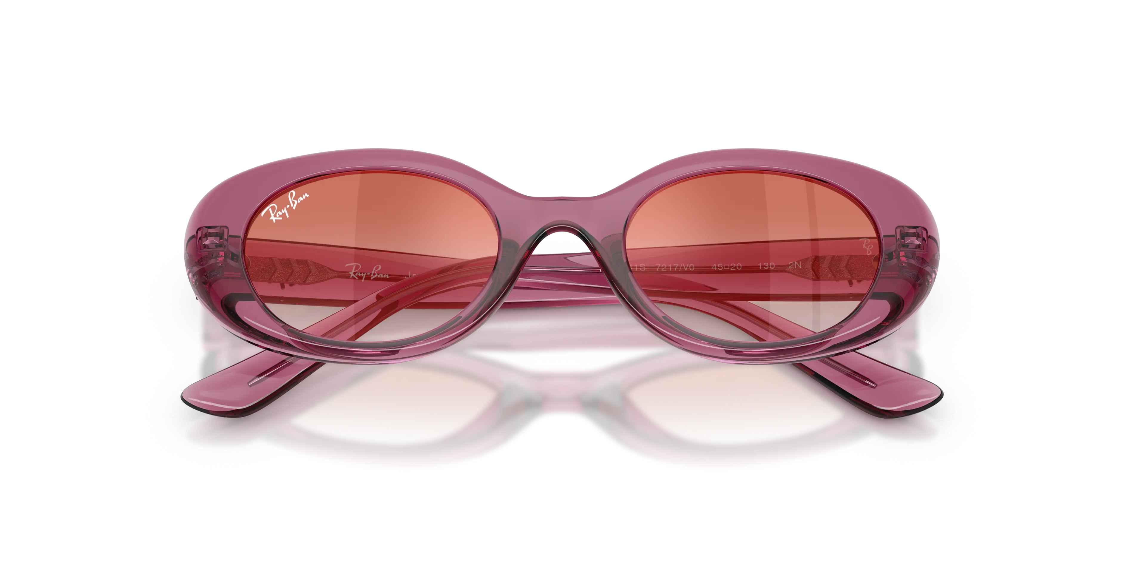 Ray - Ban RJ9141S 7217V0 Occhiali da sole bambino Iniettato Viola Rosso Rotonda Specchiate Sfumato - immagine 2