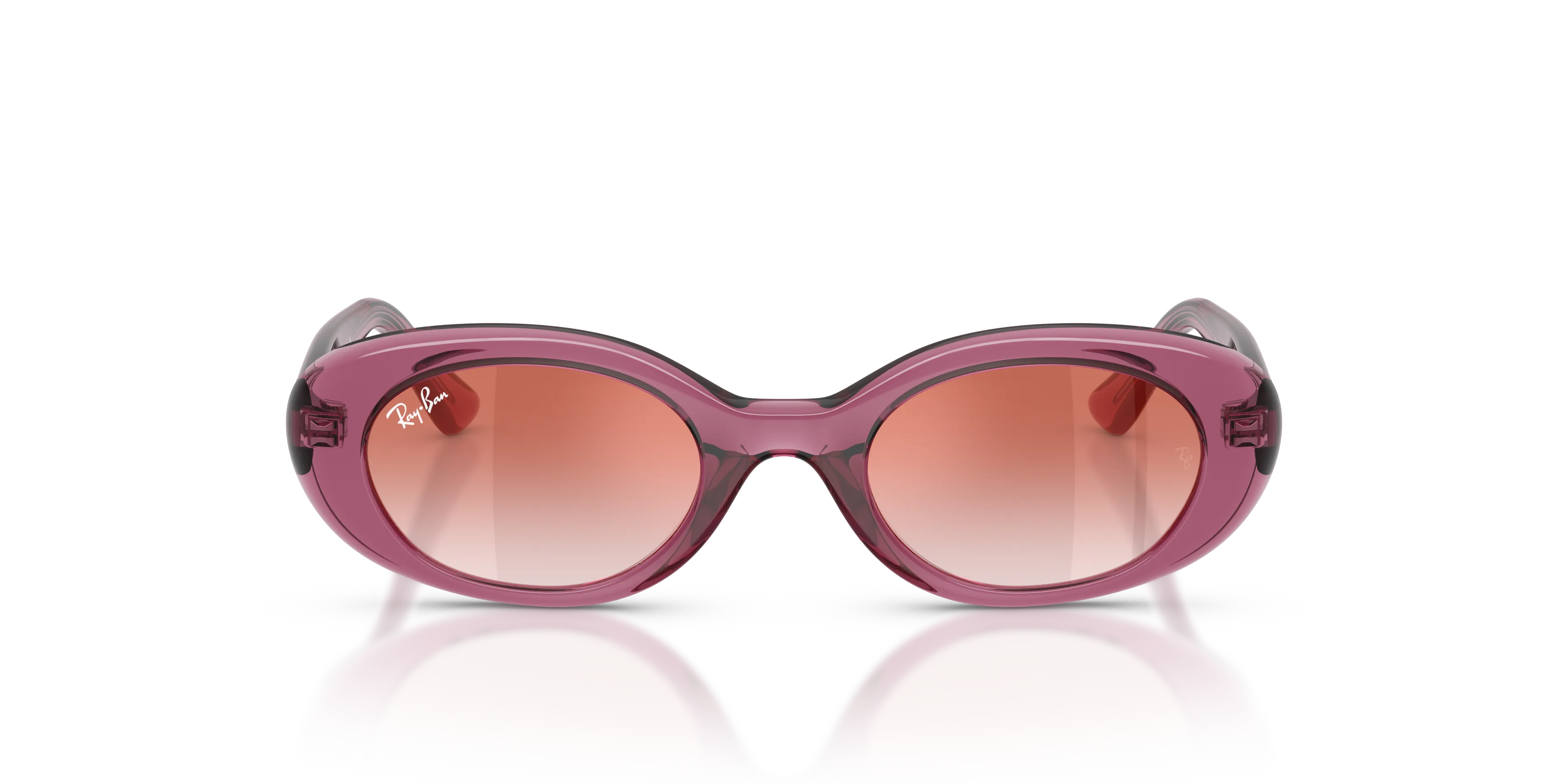 Ray - Ban RJ9141S 7217V0 Occhiali da sole bambino Iniettato Viola Rosso Rotonda Specchiate Sfumato - immagine 3