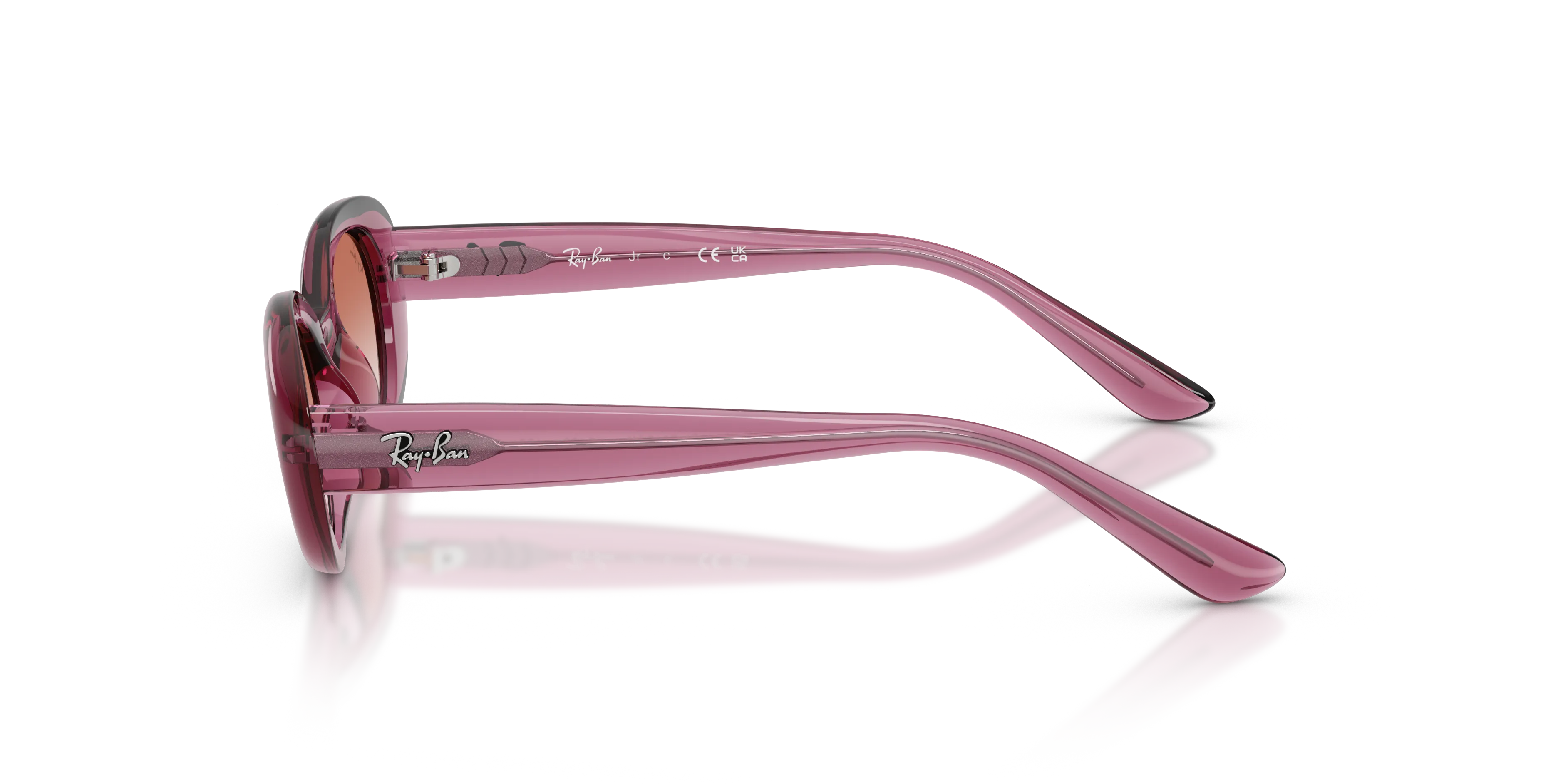 Ray - Ban RJ9141S 7217V0 Occhiali da sole bambino Iniettato Viola Rosso Rotonda Specchiate Sfumato - immagine 4