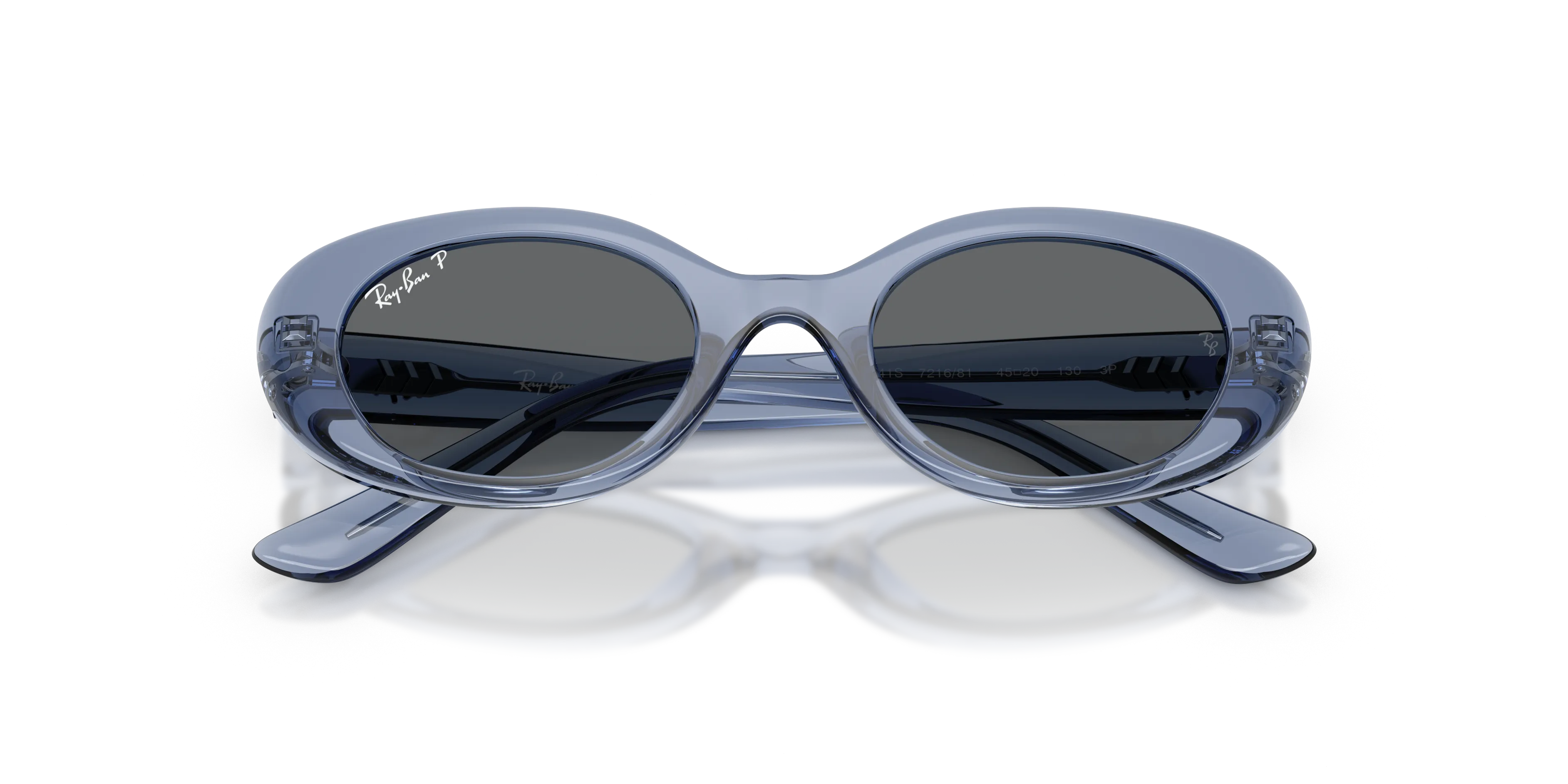 Ray - Ban RJ9141S 721681 Occhiali da sole bambino Iniettato Blu Grigio Rotonda Polarizzata - immagine 2