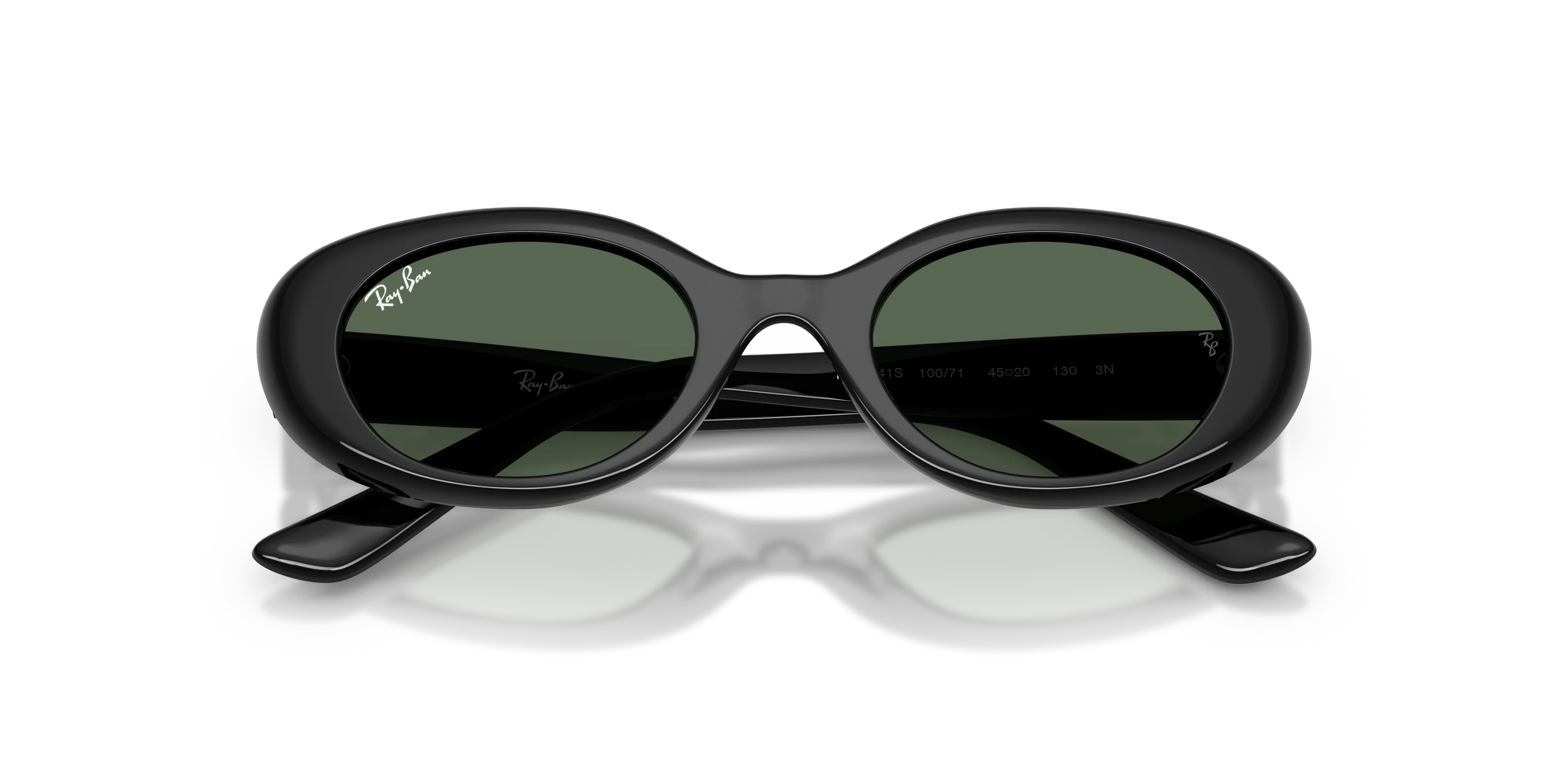 Ray - Ban RJ9141S 100/71 Occhiali da sole bambino Iniettato Nero Verde Rotonda Normale - immagine 2