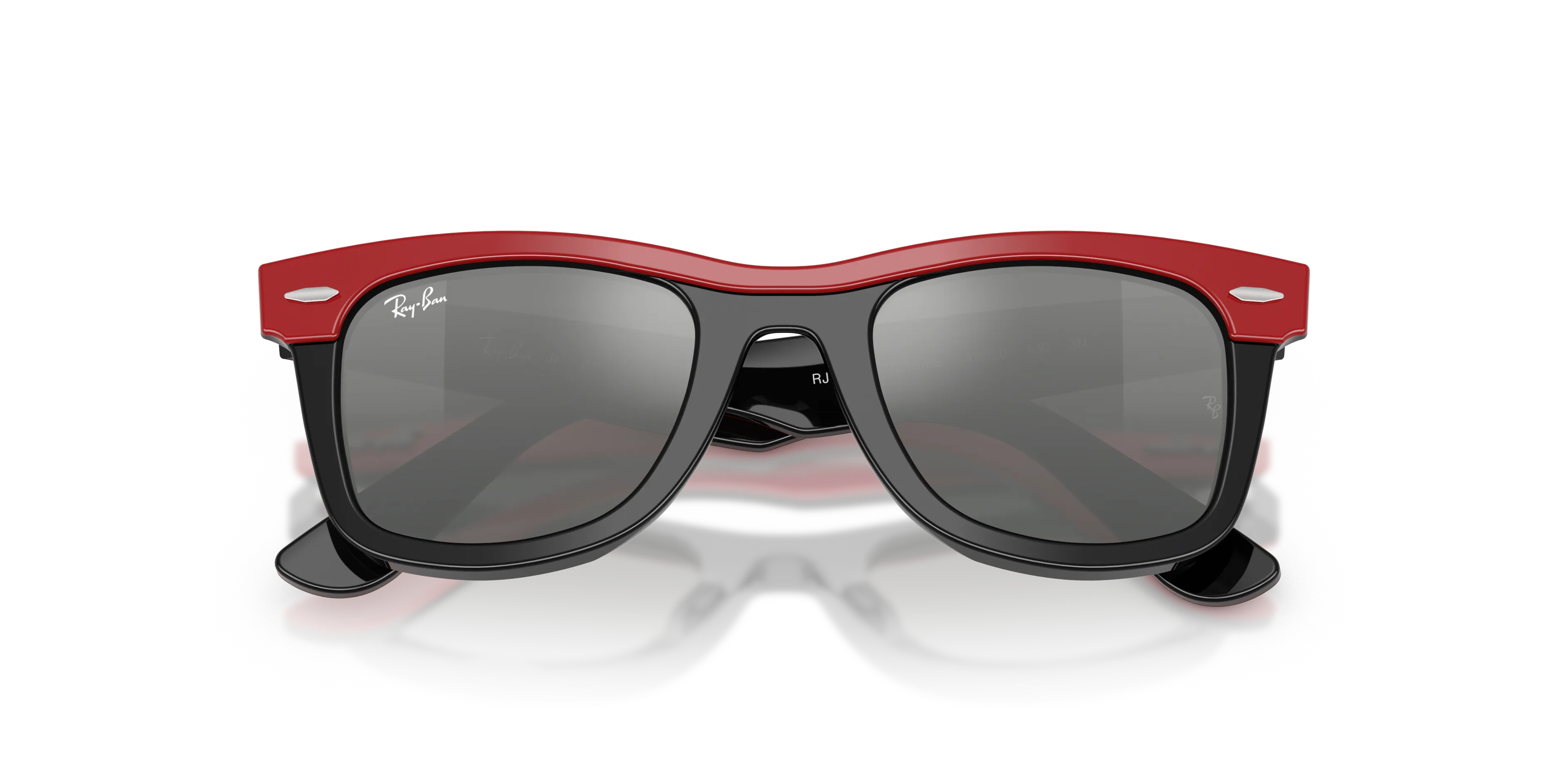 Ray - Ban RJ9140S 721588 Occhiali da sole bambino Acetato Rosso Grigio Squadrata Normale Sfumato - immagine 2