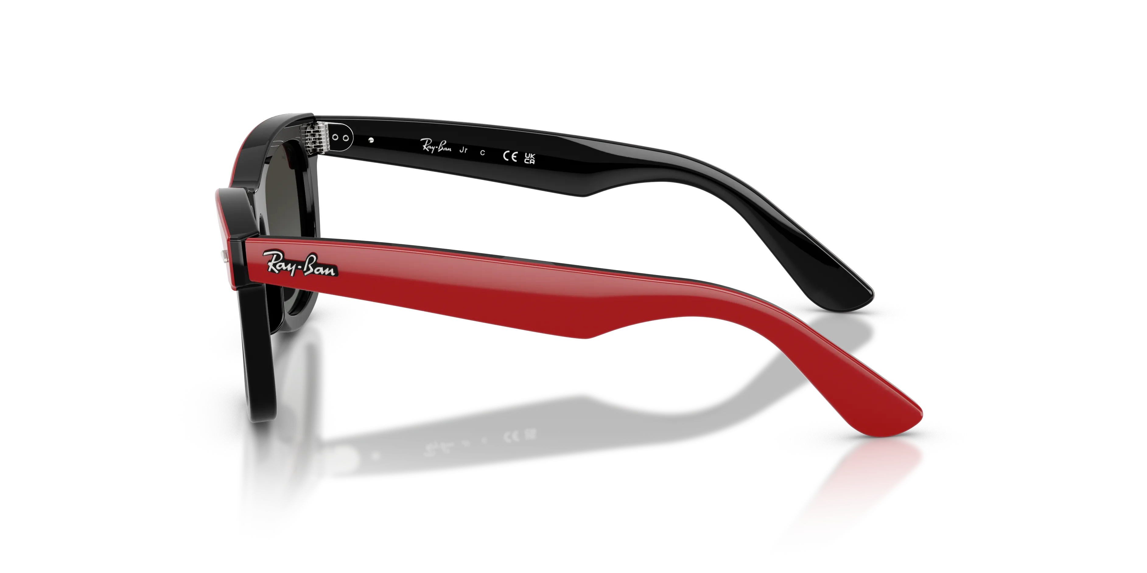 Ray - Ban RJ9140S 721588 Occhiali da sole bambino Acetato Rosso Grigio Squadrata Normale Sfumato - immagine 4