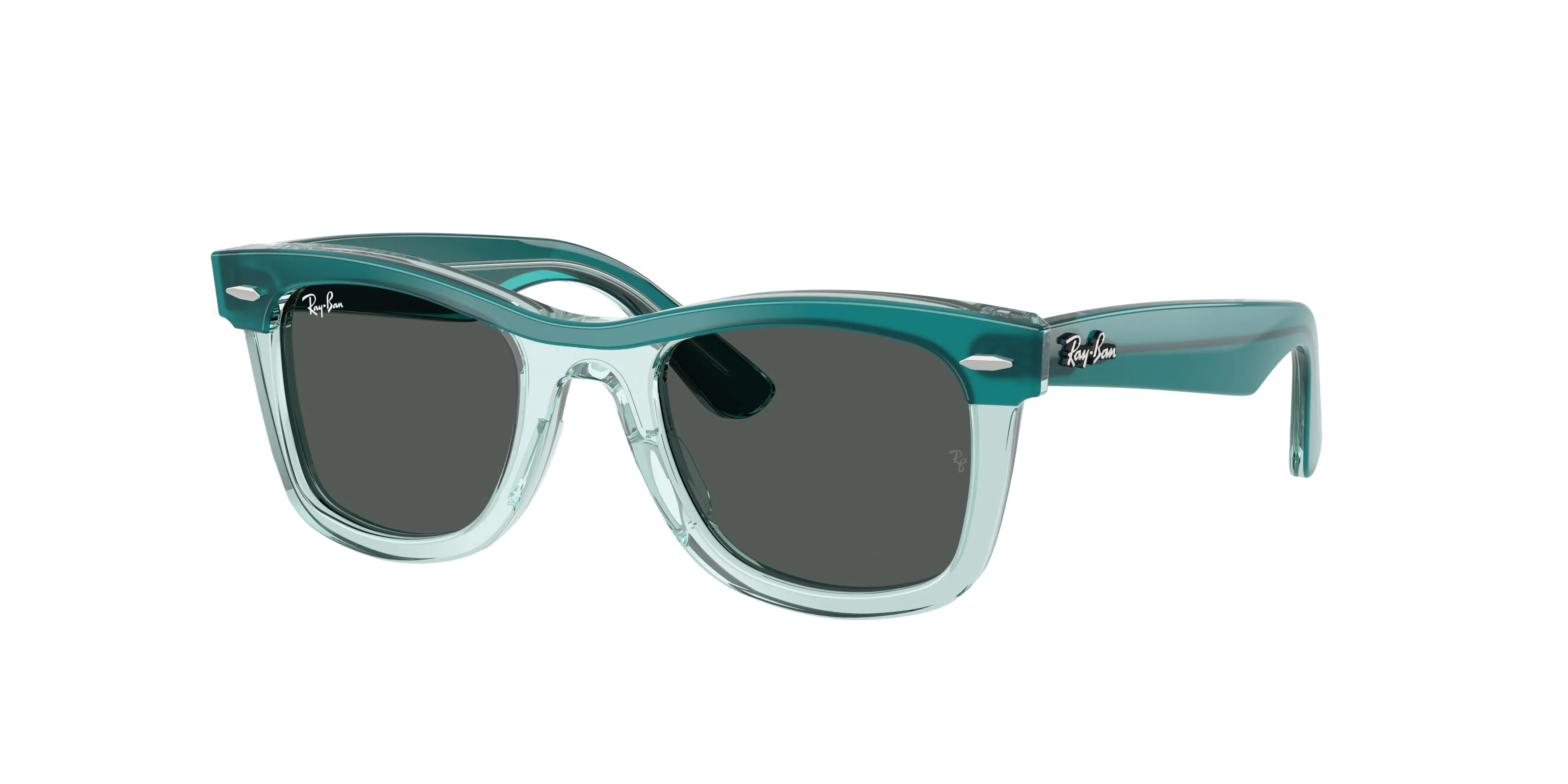 Ray - Ban RJ9140S 721387 Occhiali da sole bambino Acetato Verde Grigio Squadrata Normale - immagine 1