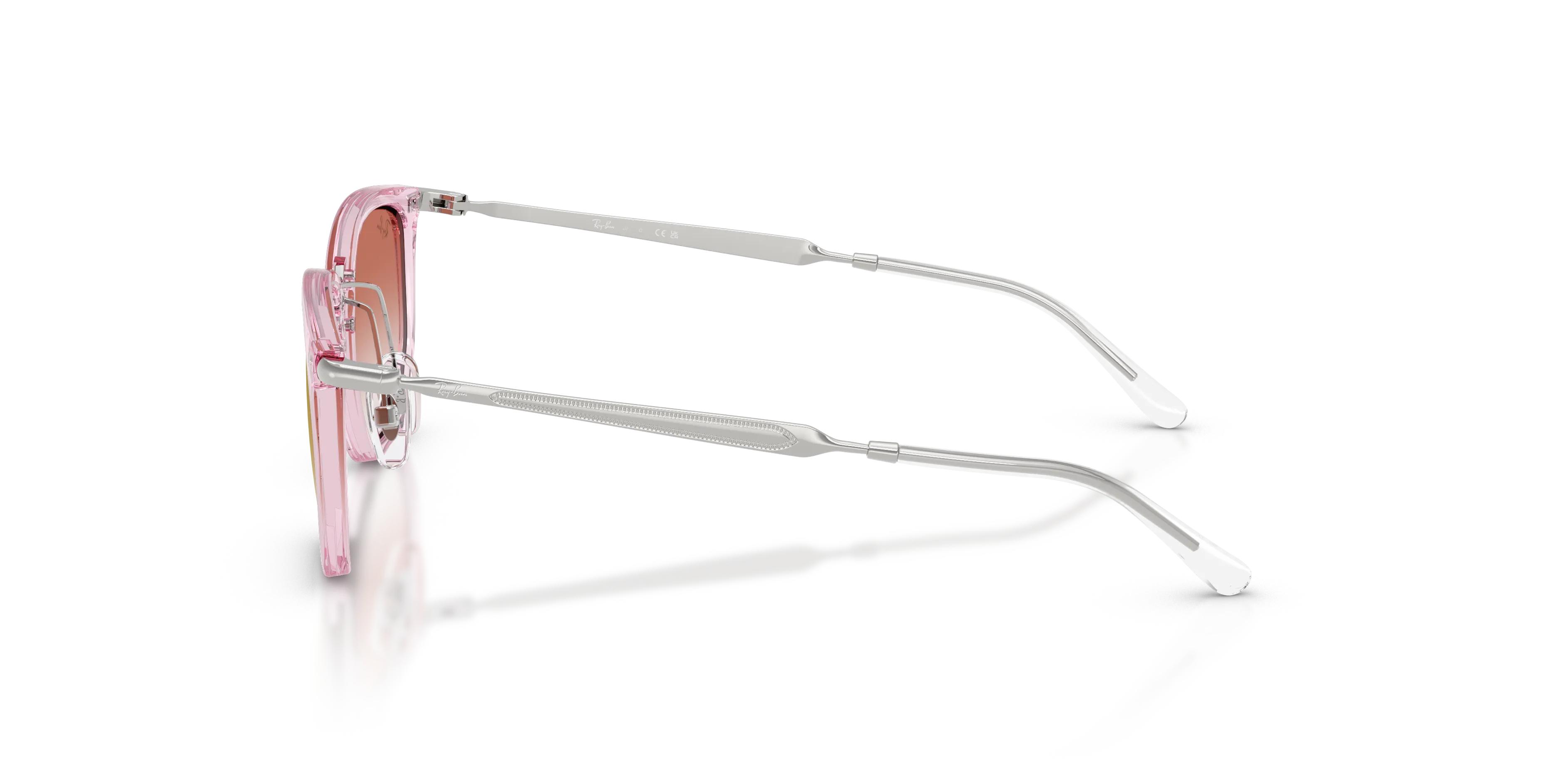 Ray - Ban RJ9085S 7221V0 Occhiali da sole bambino Nylon Rosa Rosso Geometrica Specchiate Sfumato - immagine 4