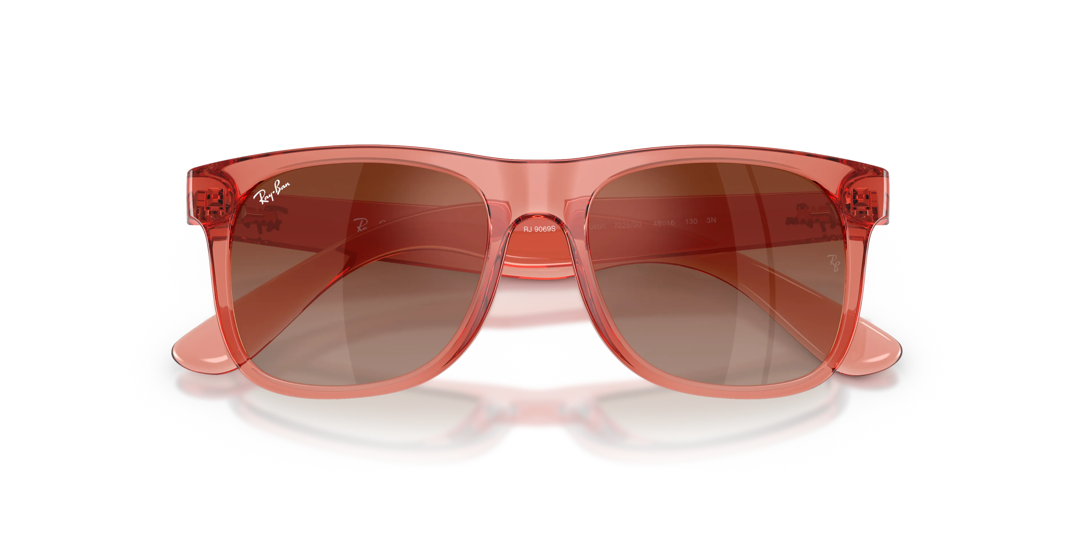 Ray - Ban RJ9069S JUNIOR JUSTIN 7225S0 Occhiali da sole bambino Iniettato Rosso Marrone Squadrata Normale Sfumato - immagine 2