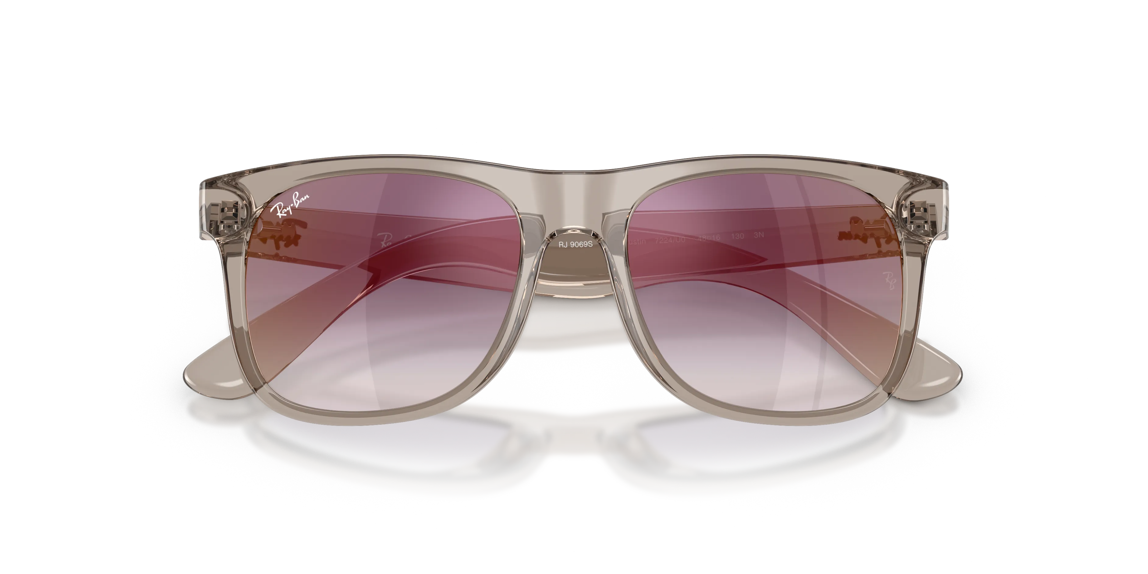 Ray - Ban RJ9069S JUNIOR JUSTIN 7224U0 Occhiali da sole bambino Iniettato Grigio Grigio Squadrata Specchiate Sfumato - immagine 2
