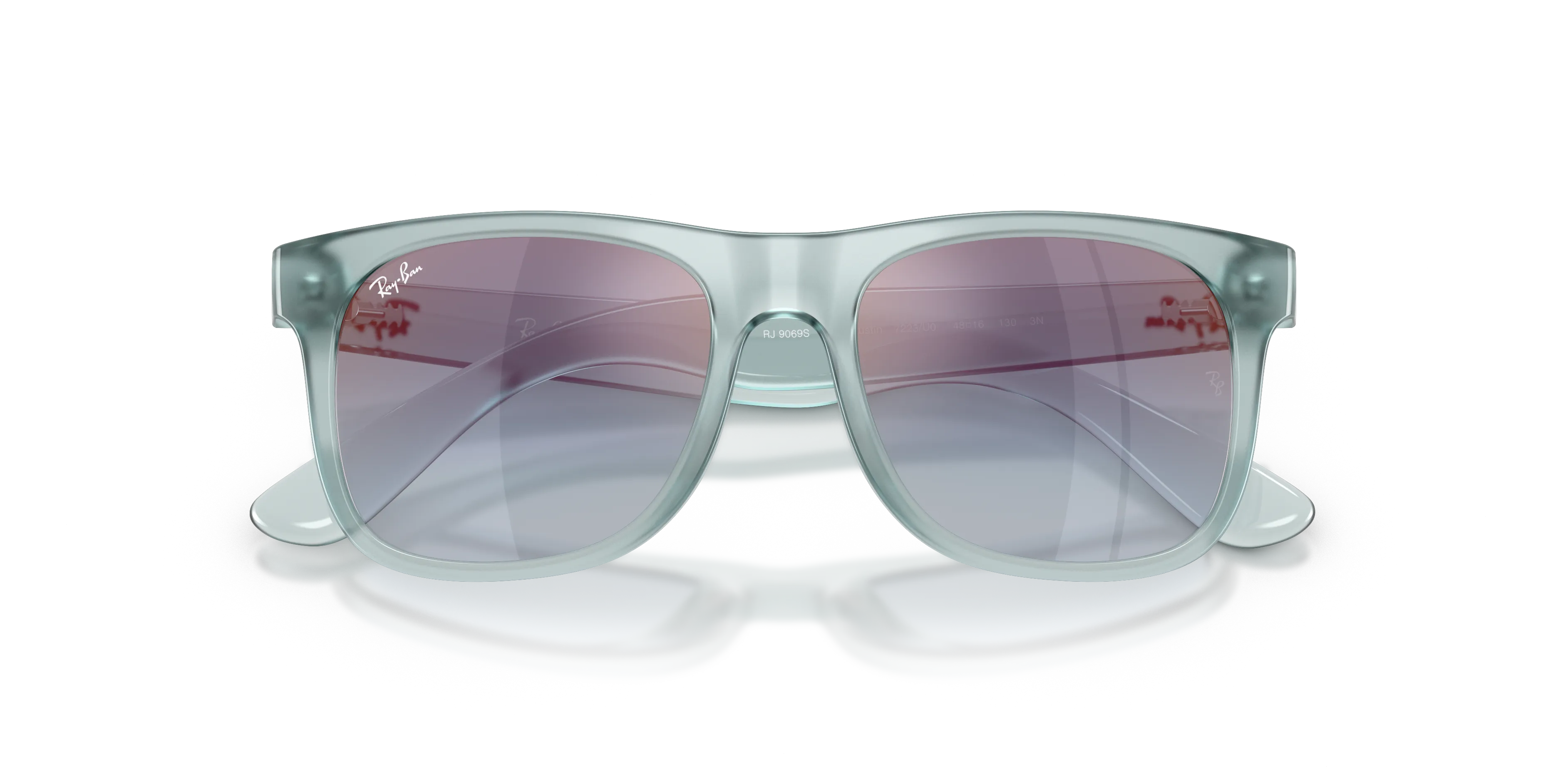 Ray - Ban RJ9069S JUNIOR JUSTIN 7223U0 Occhiali da sole bambino Iniettato Blu Blu Squadrata Specchiate Sfumato - immagine 2
