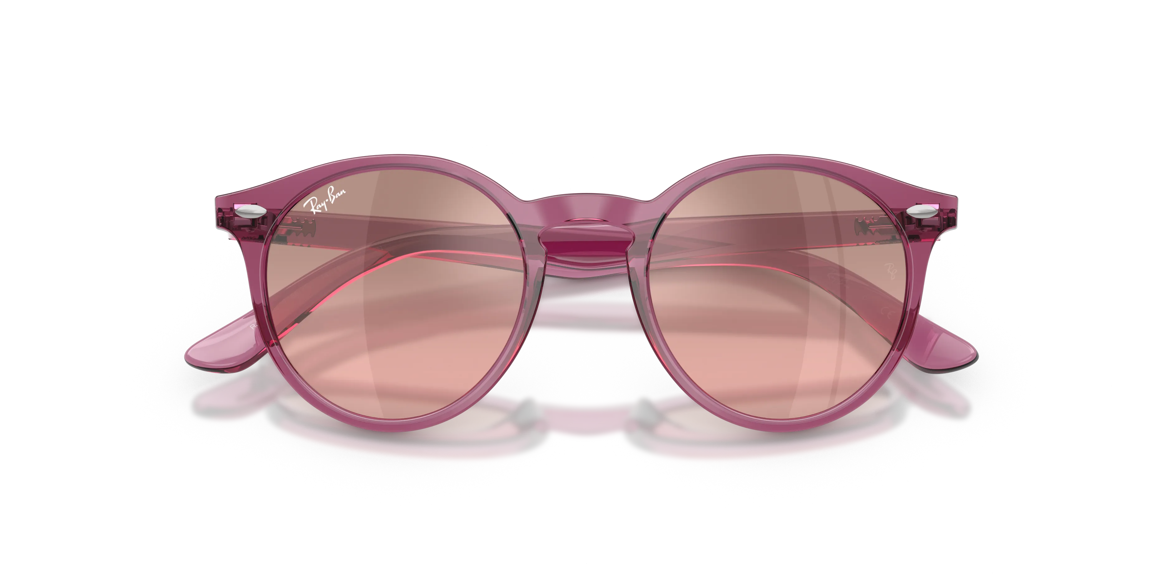 Ray - Ban RJ9064S 71867E Occhiali da sole bambino Iniettato Viola Rosa Pantos Normale Sfumato - immagine 2