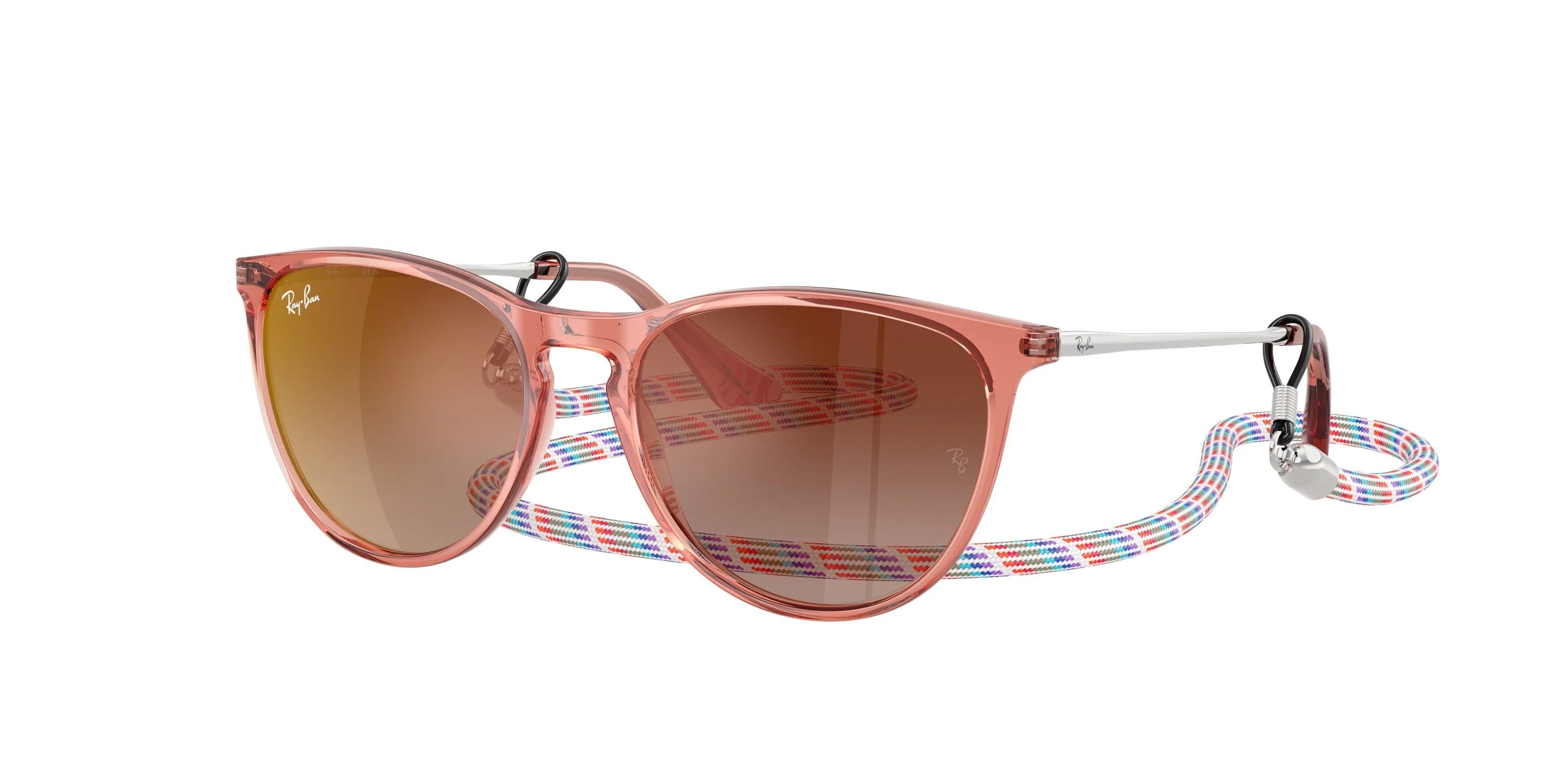 Ray - Ban RJ9060S JUNIOR ERIKA 7225S0 Occhiali da sole bambino Iniettato Rosso Marrone Pantos Normale Sfumato - immagine 1