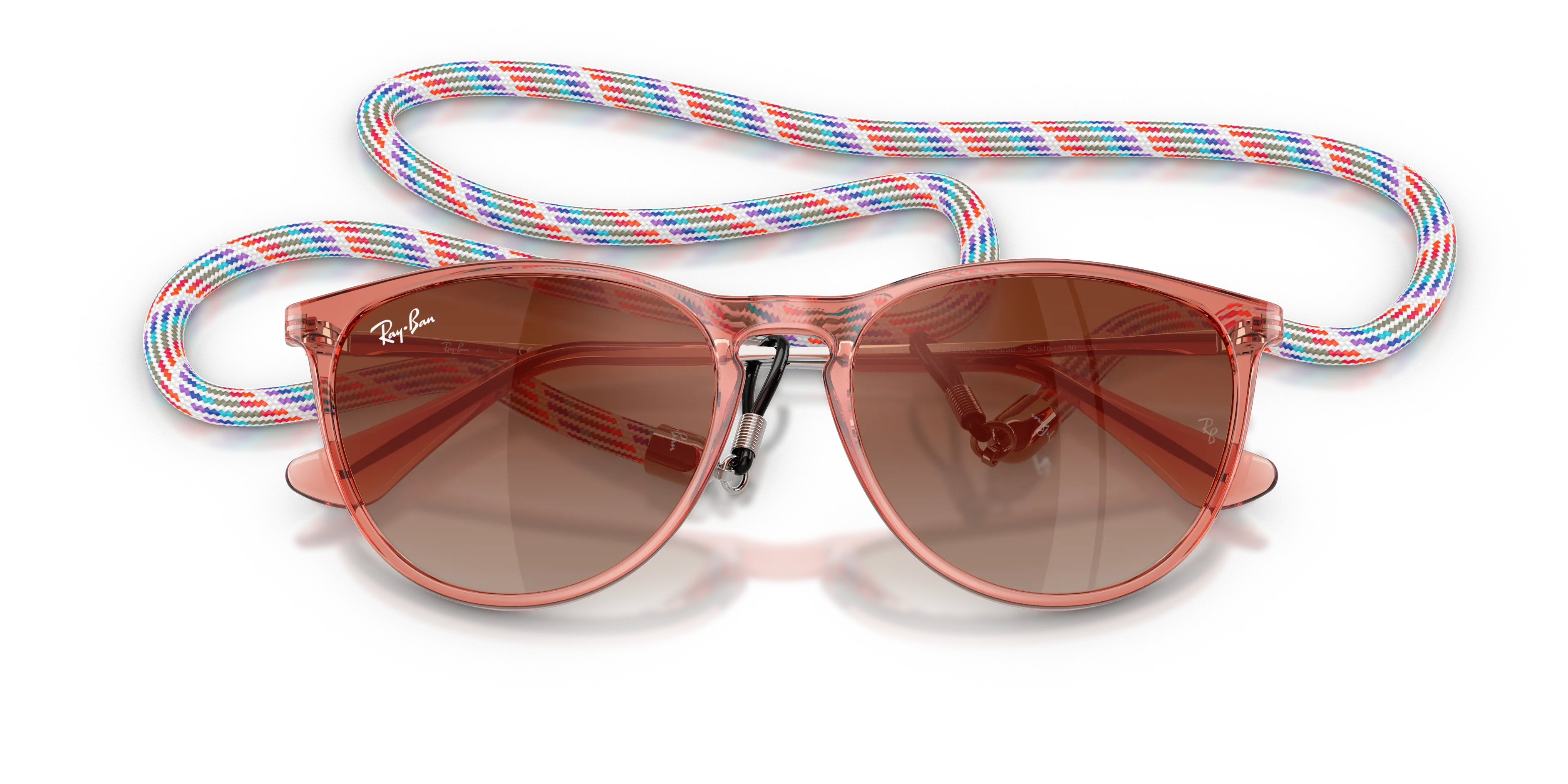 Ray - Ban RJ9060S JUNIOR ERIKA 7225S0 Occhiali da sole bambino Iniettato Rosso Marrone Pantos Normale Sfumato - immagine 2