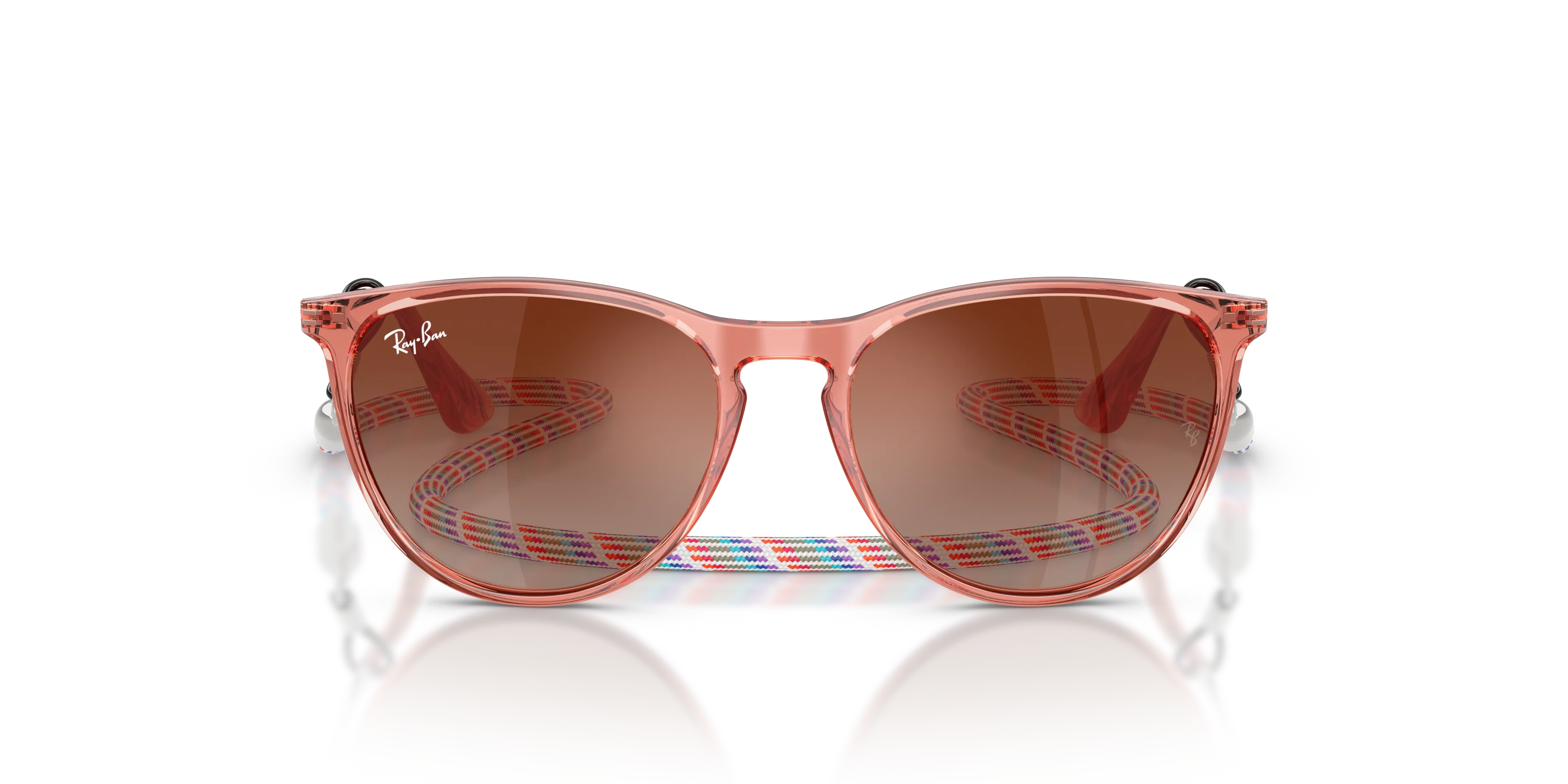 Ray - Ban RJ9060S JUNIOR ERIKA 7225S0 Occhiali da sole bambino Iniettato Rosso Marrone Pantos Normale Sfumato - immagine 3
