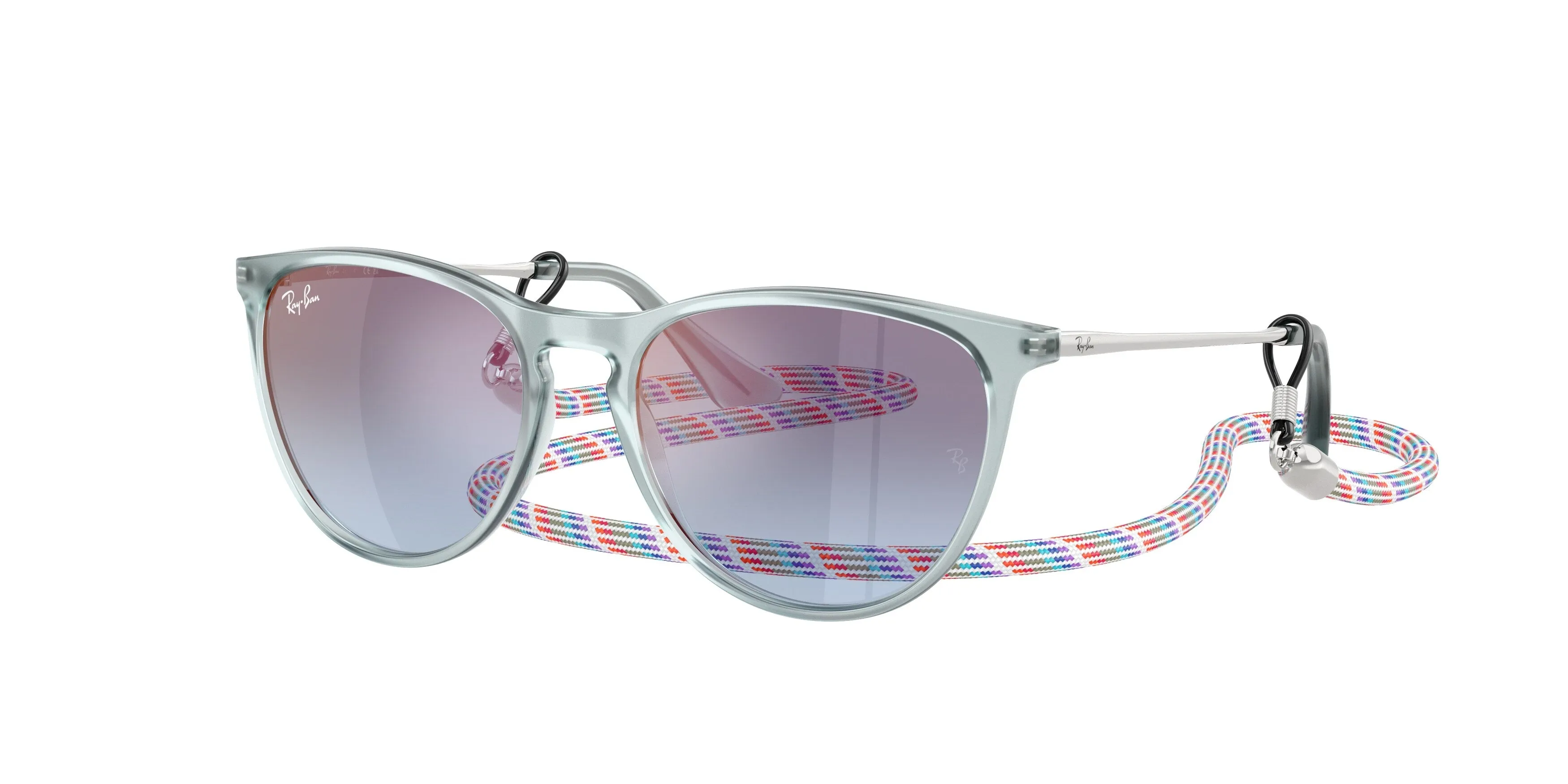 Ray - Ban RJ9060S JUNIOR ERIKA 7223U0 Occhiali da sole bambino Iniettato Blu Blu Pantos Specchiate Sfumato - immagine 1