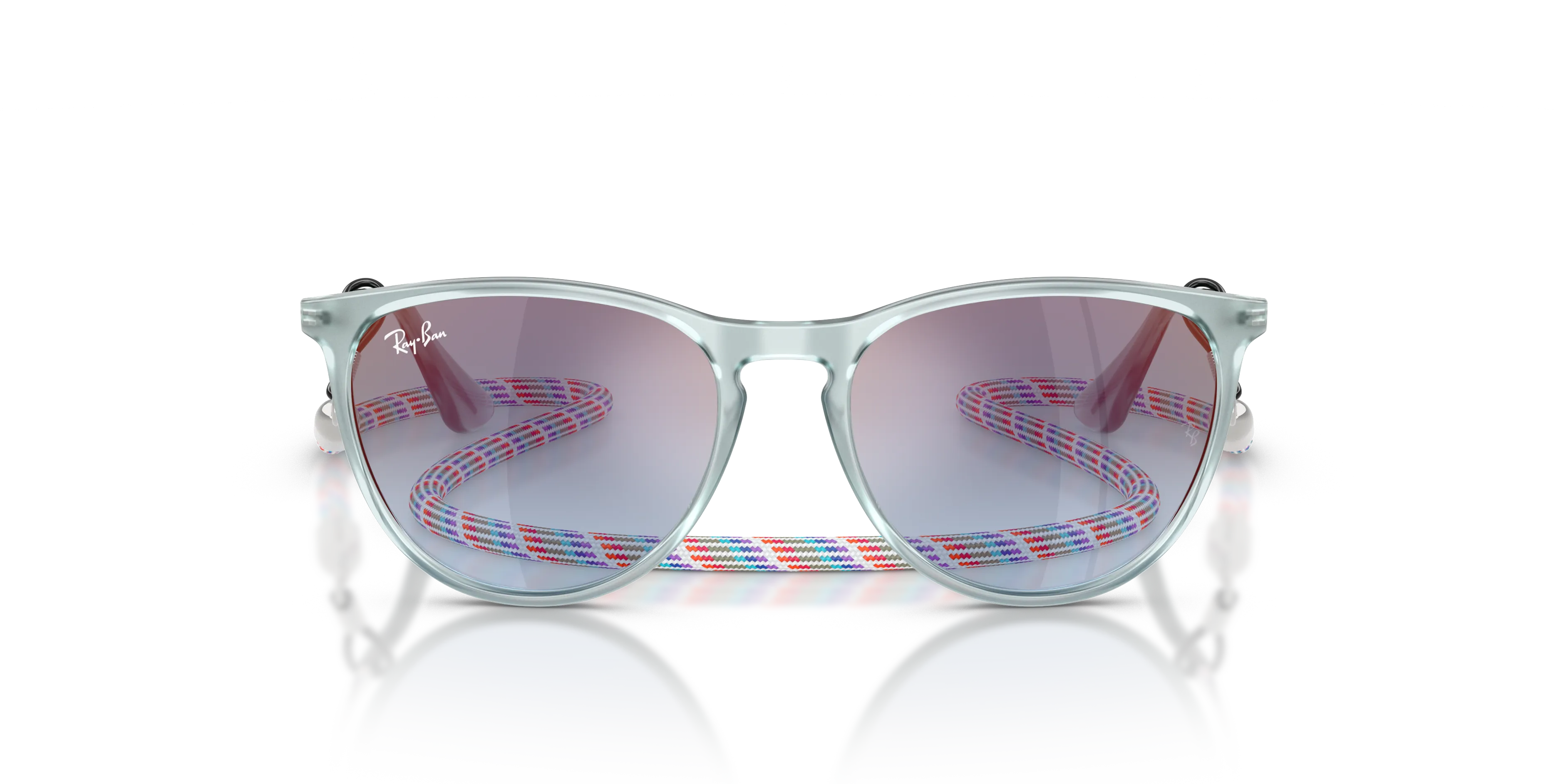 Ray - Ban RJ9060S JUNIOR ERIKA 7223U0 Occhiali da sole bambino Iniettato Blu Blu Pantos Specchiate Sfumato - immagine 3