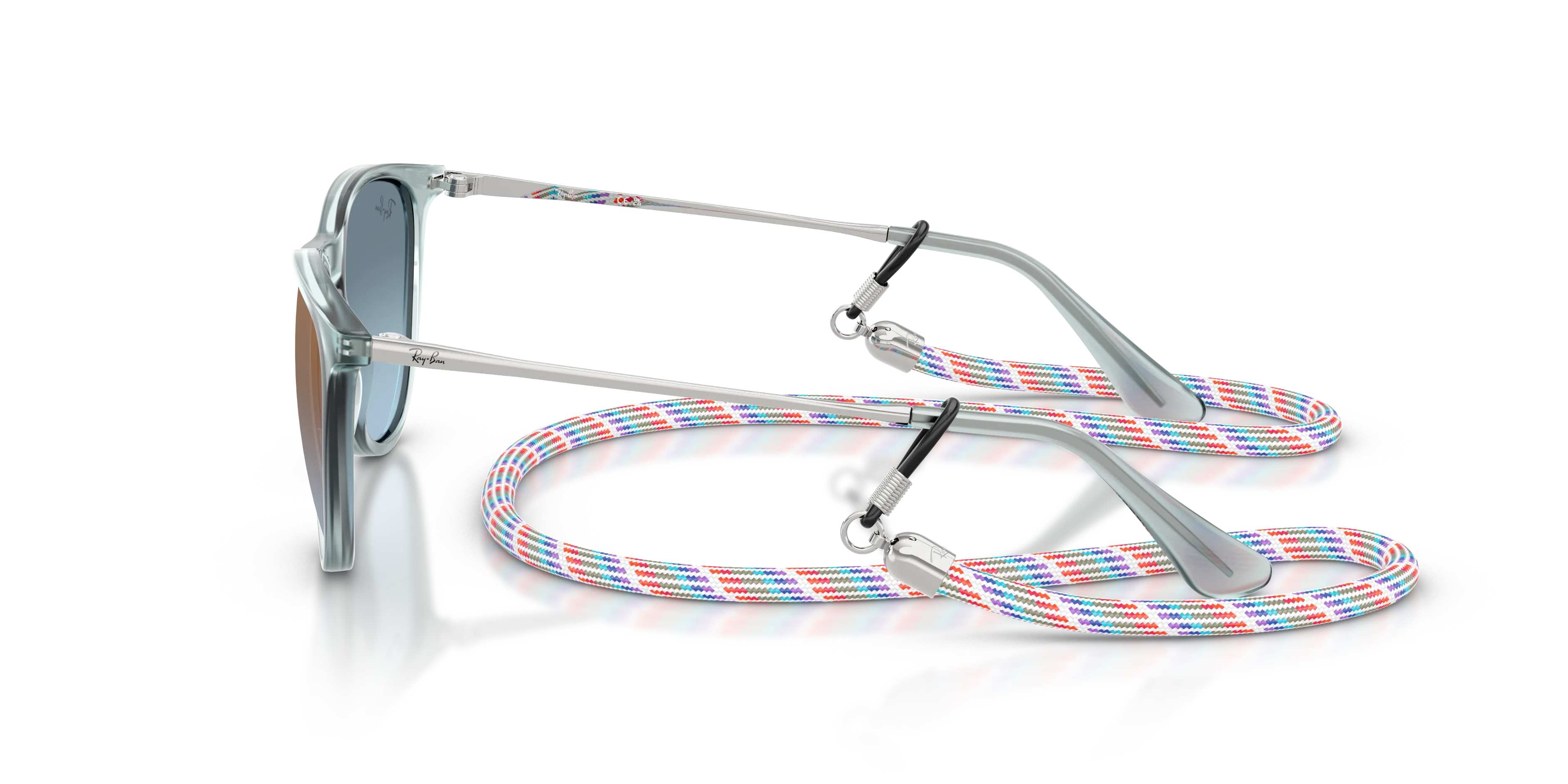 Ray - Ban RJ9060S JUNIOR ERIKA 7223U0 Occhiali da sole bambino Iniettato Blu Blu Pantos Specchiate Sfumato - immagine 4